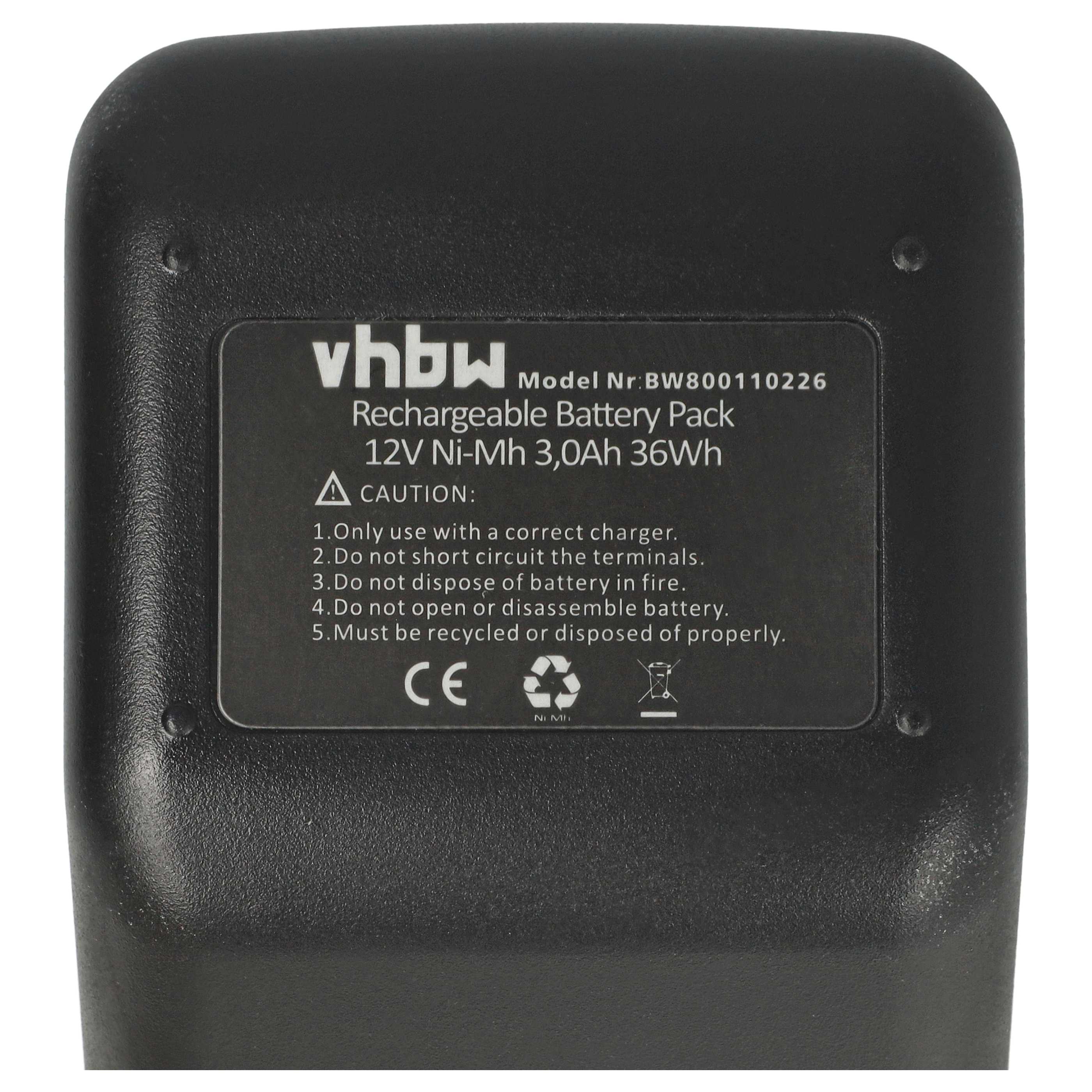 3x Battery replaces 70291510061 Blind Rivet Gun - 3000 mAh, 12 V, NiMH