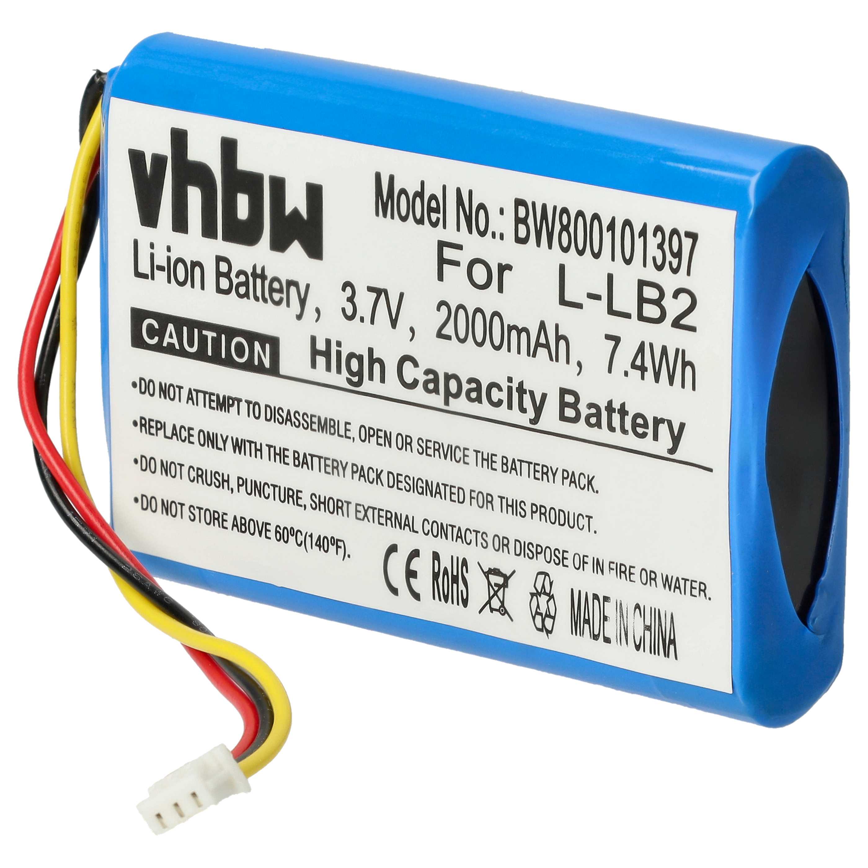 Batería reemplaza Logitech 190247-1000, L-LB2 para ratón inalámbrico Logitech - 2000 mAh 3,7 V Li-Ion