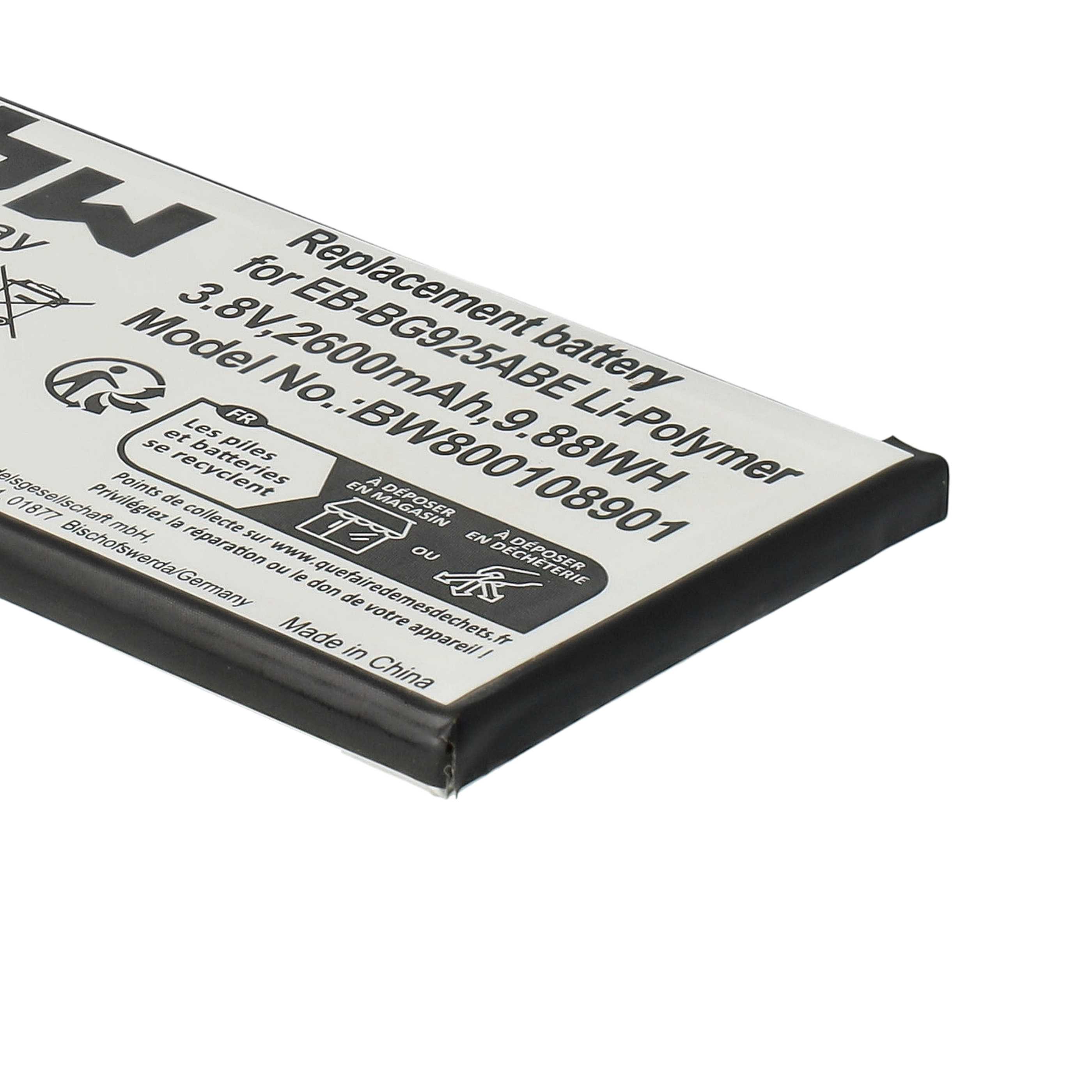 Akumulator do telefonu smartfona zamiennik Samsung EB-BG925ABE - 2600 mAh 3,8 V LiPo