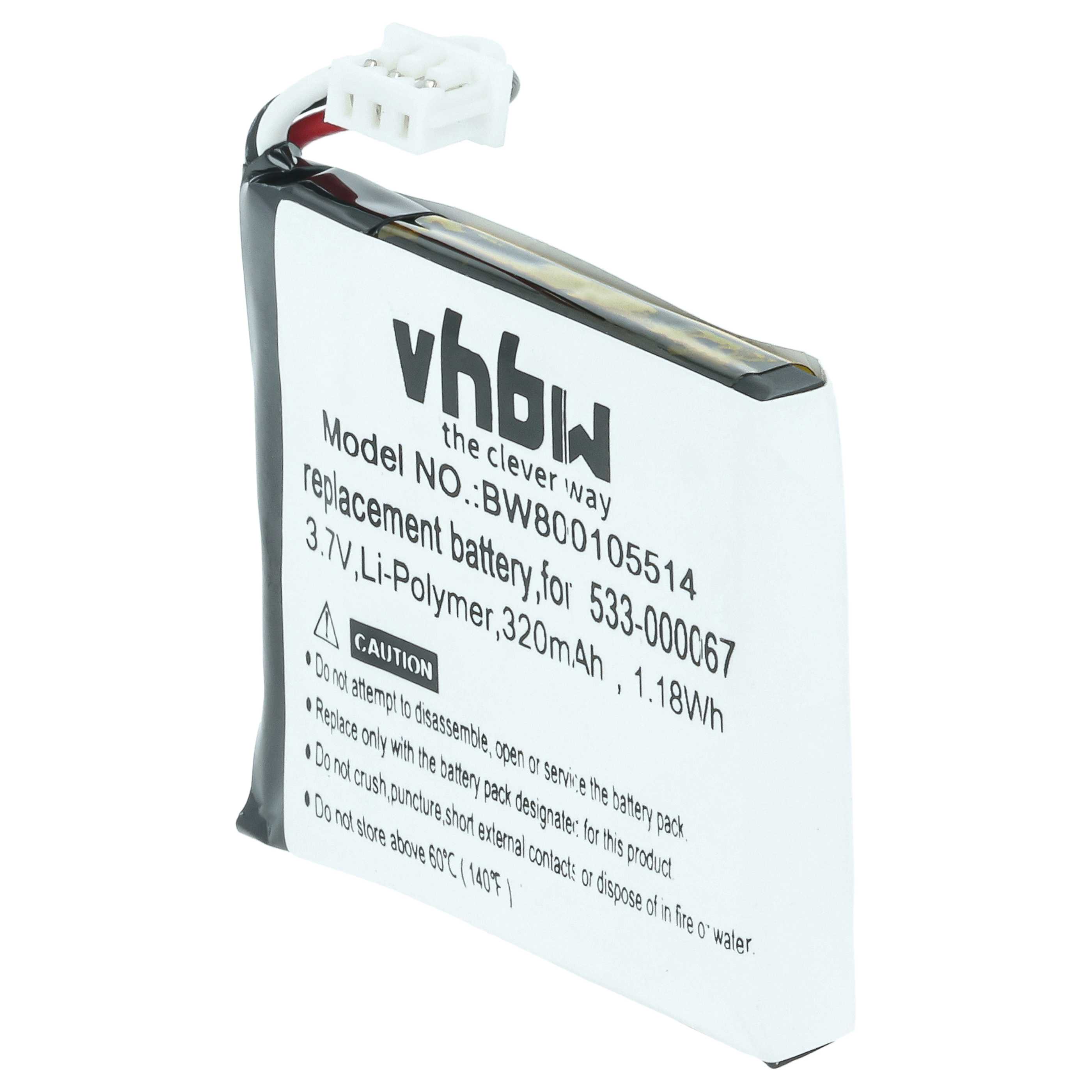 Batteria sostituisce Logitech L/N: 1109, AHB472625PST, 533-000067 per auricolari cuffie - 230mAh 3,7V Li-Poly
