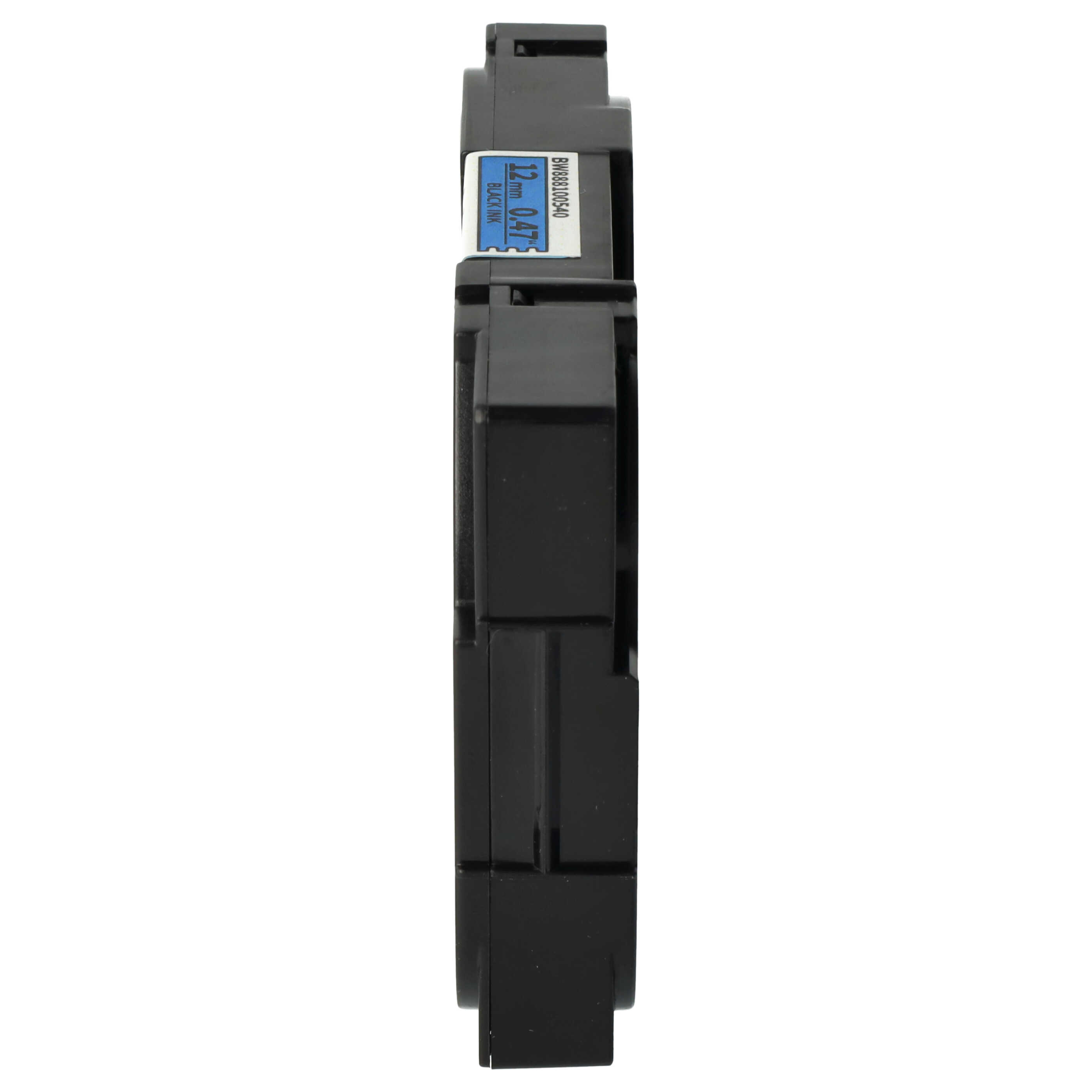 Label Tape as Replacement for Brother HGE-S531, HGES531, AHe-S531 - 12 mm Black to Blue