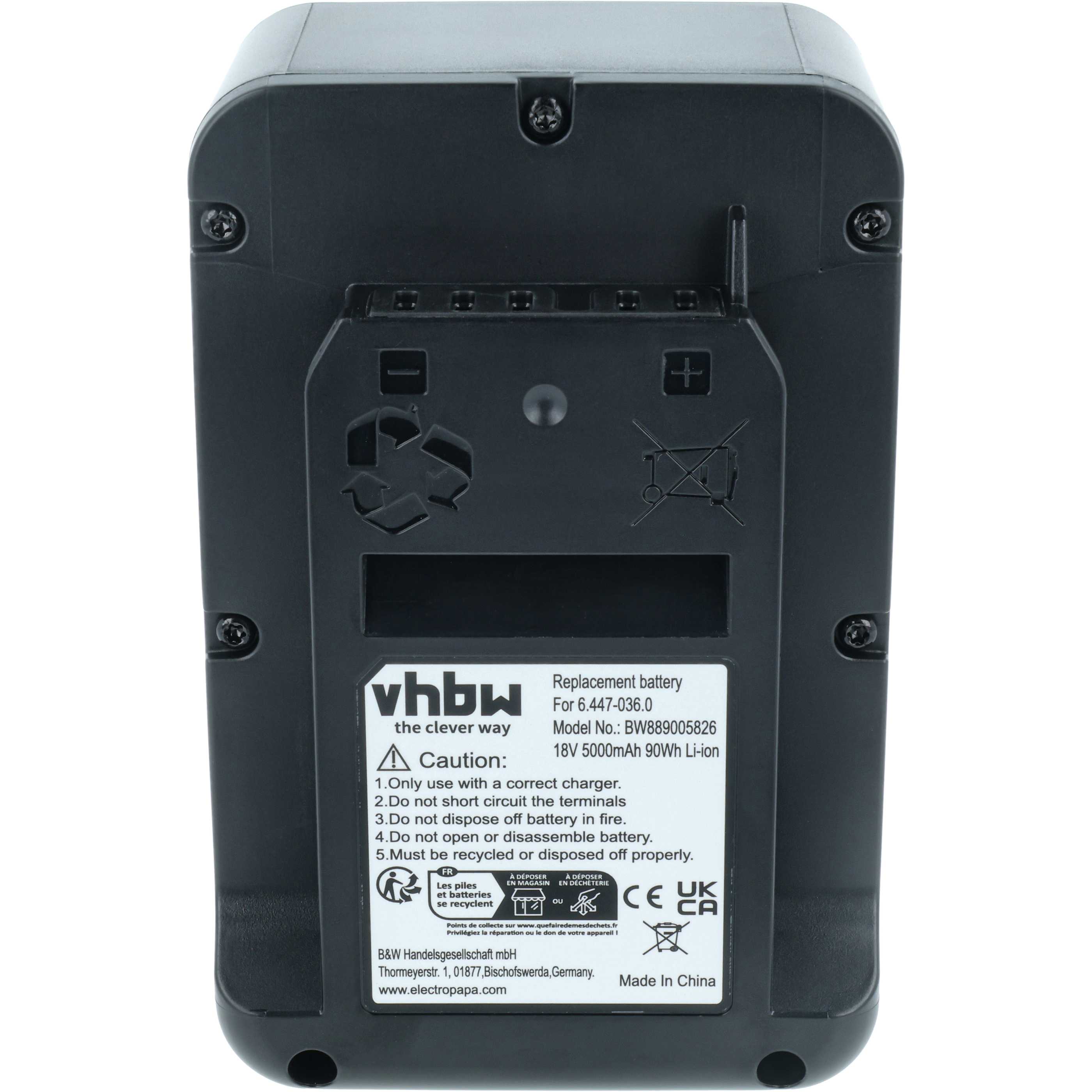 Battery replaces 2.445-034.0, 6.447-036.0 for Kärcher 5000mAh, 18V, Li-Ion