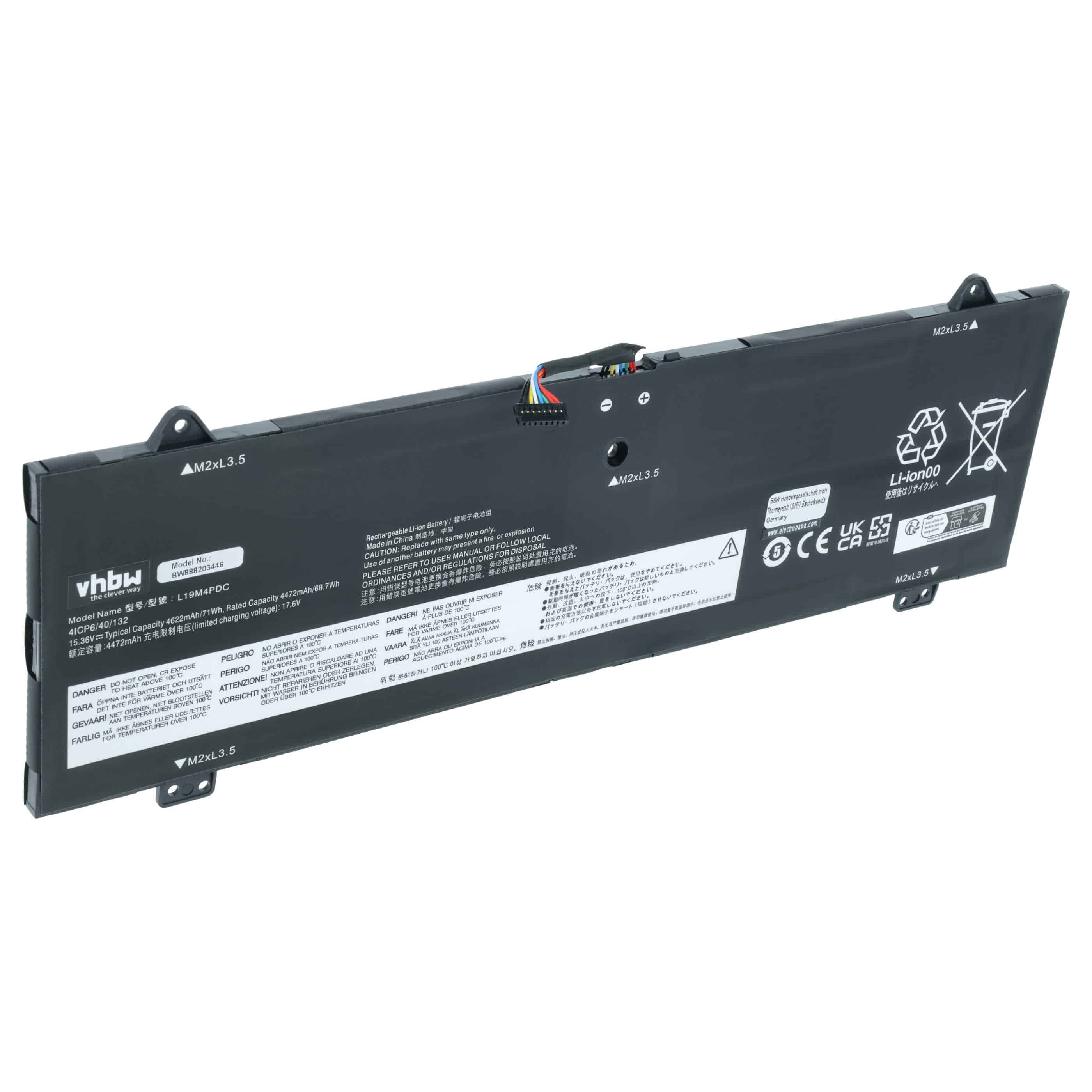 Batteria sostituisce Lenovo L19L4PDC, L19C4PDC, L19M4PDC per notebook - 4600mAh 15,36V Li-Poly