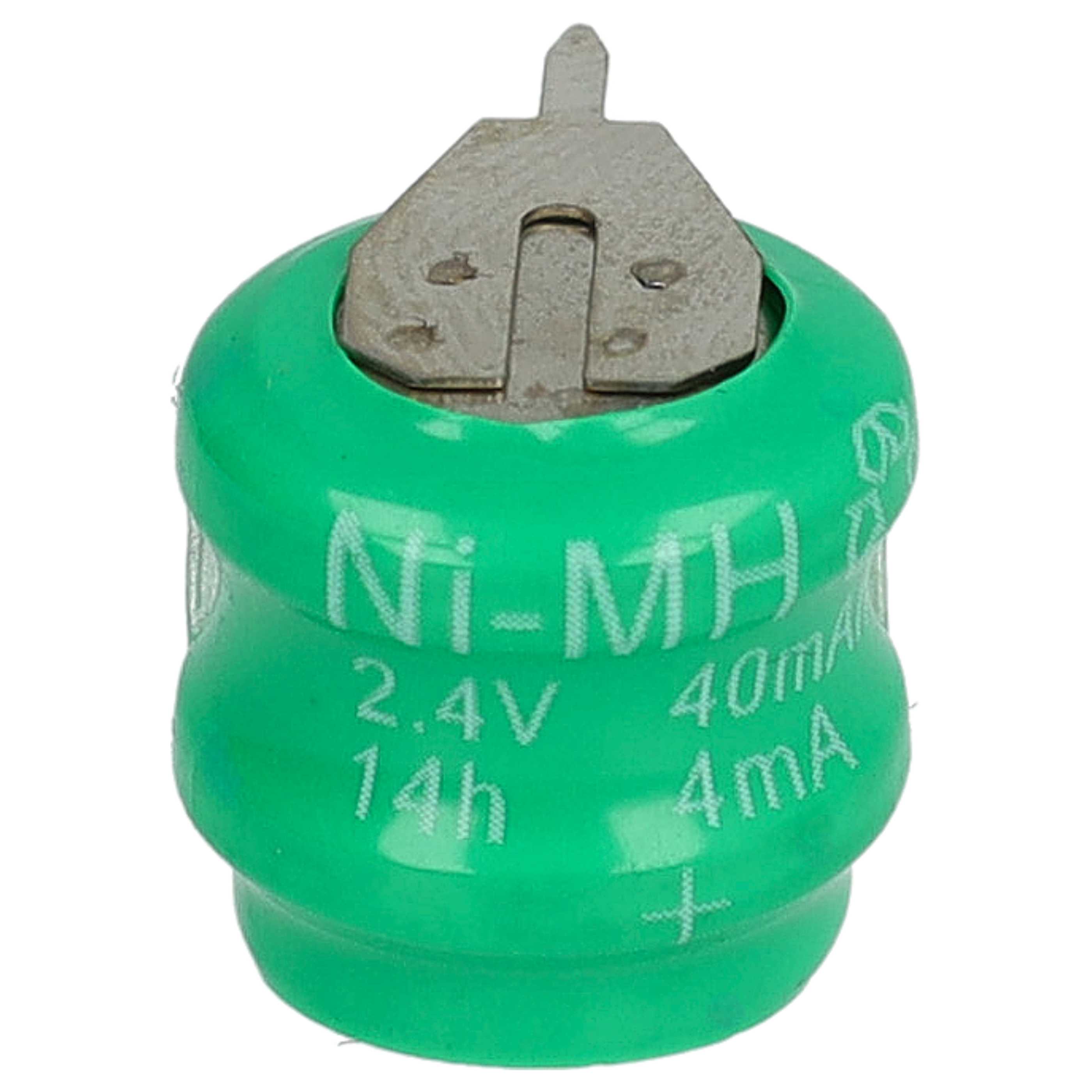 10x Button Cell Battery Type V40H 2 Pins for Model Building Solar Lamps etc. - 40 mAh 2.4 V NiMH