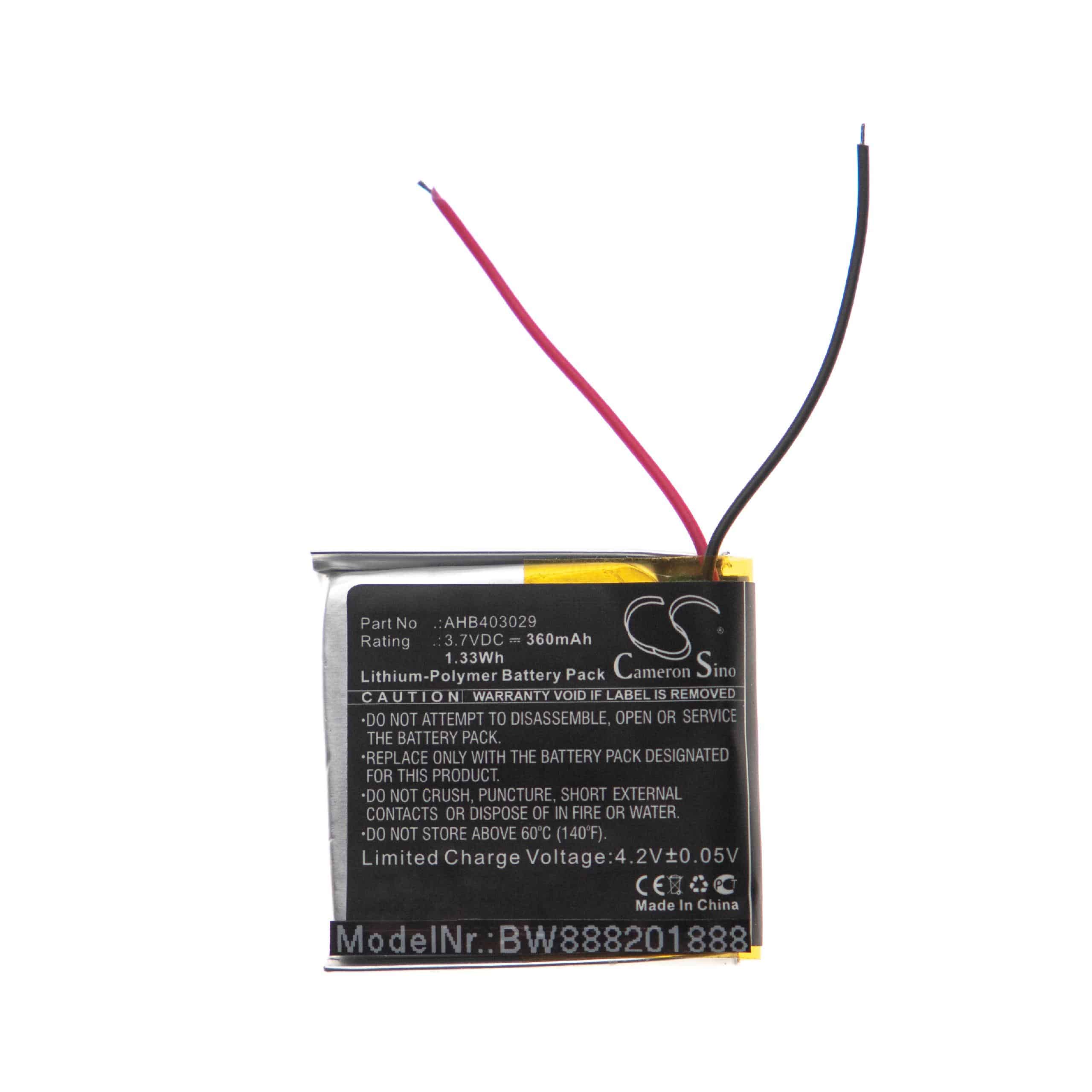 Wireless Headset Battery Replacement for Plantronics AHB403029 - 360mAh 3.7V Li-polymer