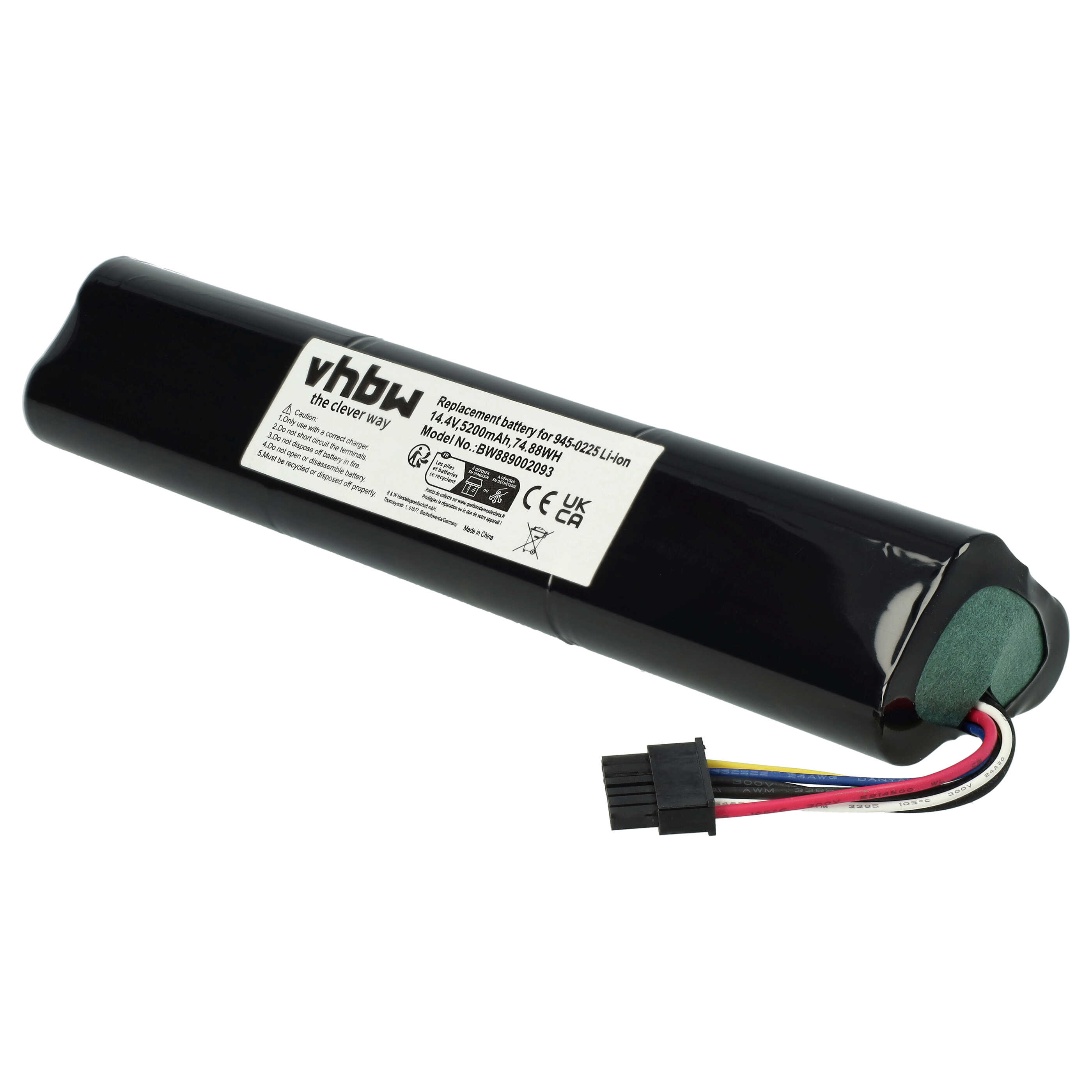 Akku als Ersatz für Neato 810841012076, 205-0011, 205-0013, 4INR19/65-2 für Neato - 5200mAh 14,4V Li-Ion