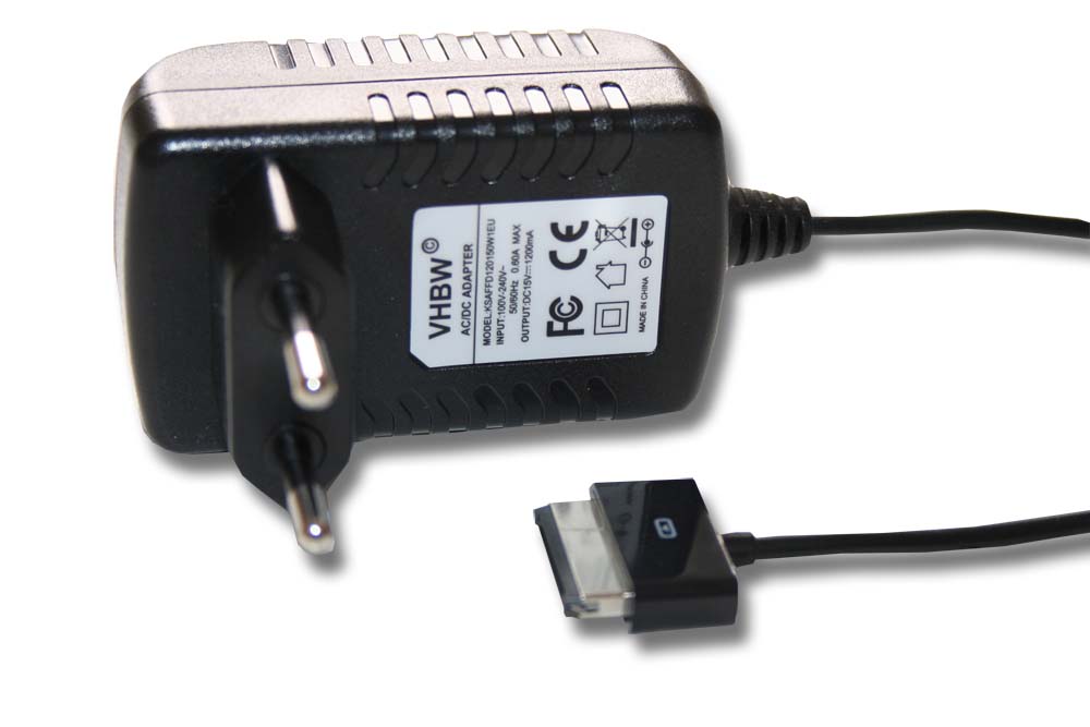 Mains Power Adapter replaces Asus KSAFFD120150W1EU for Tablet - 123 cm