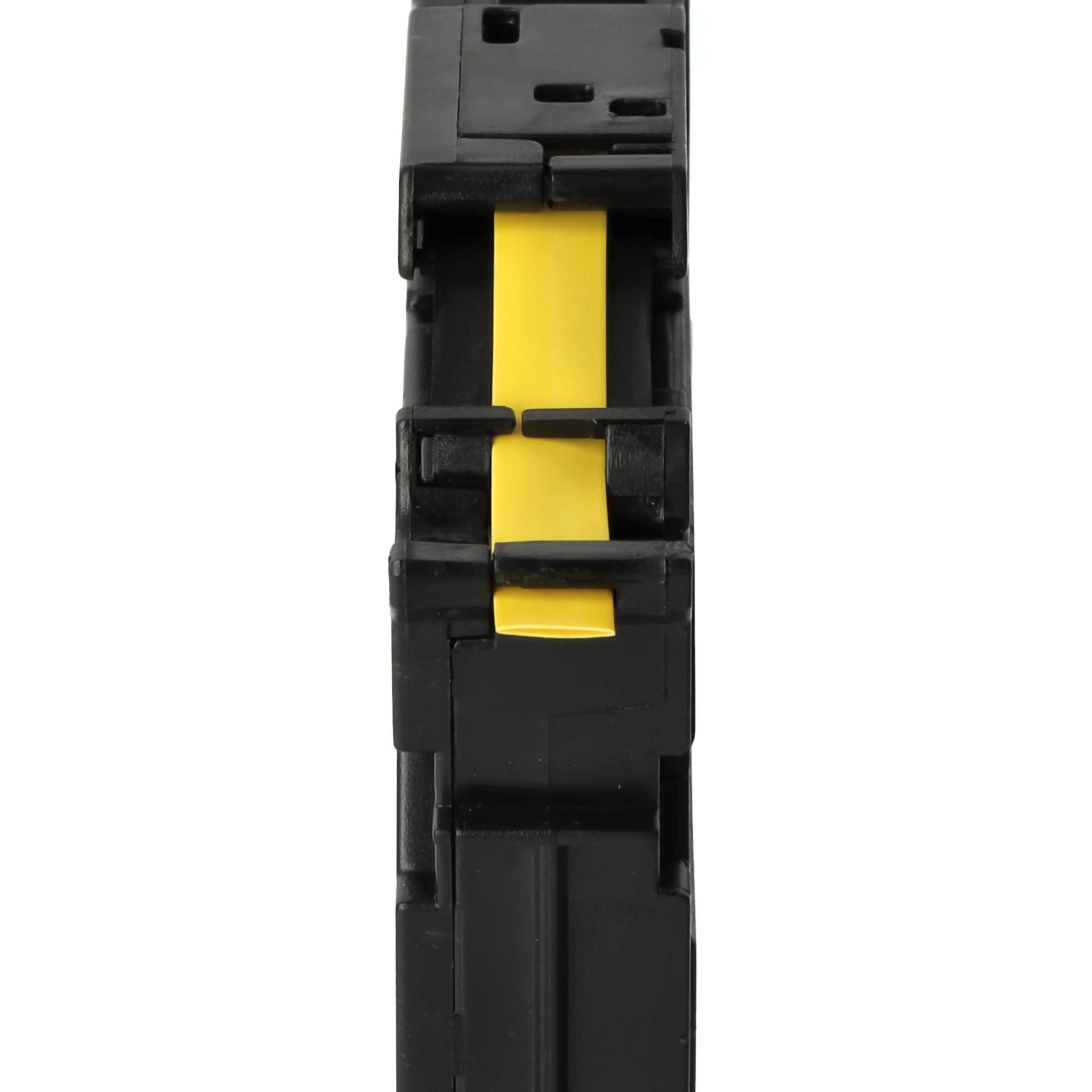Label Tape as Replacement for Brother HS611, HSe611, AHS-611, HS-611 - Black to Yellow, Heat Shrink Tape