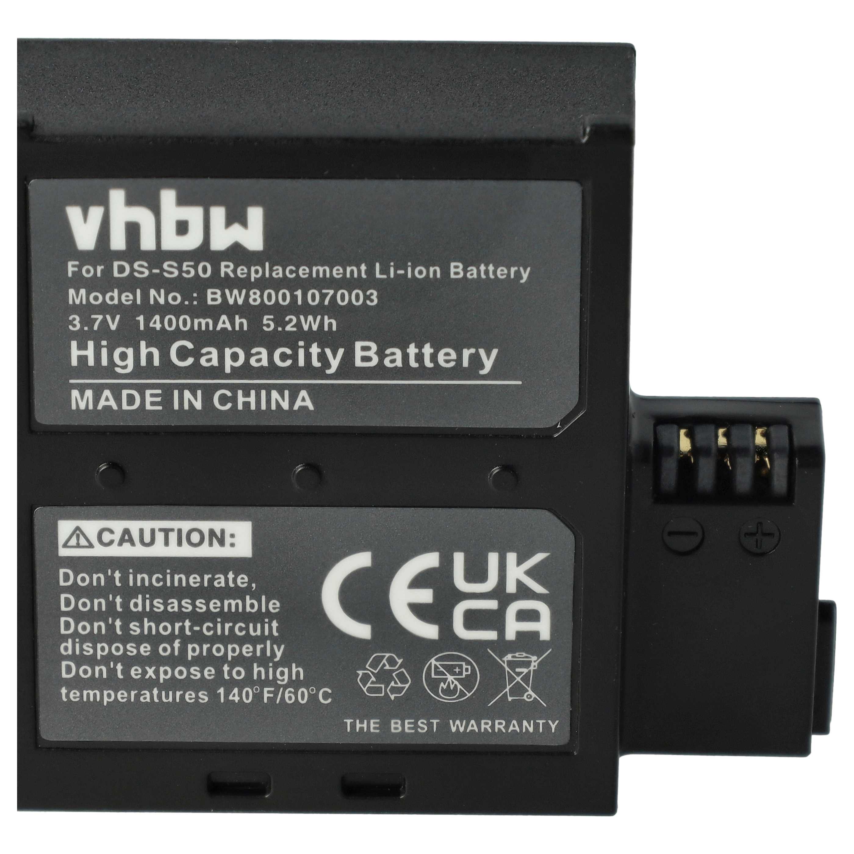 Videokamera-Akku (2 Stück) als Ersatz für AEE DS-S50, VCC-A034-SB für AEE - 1400mAh 3,7V Li-Ion