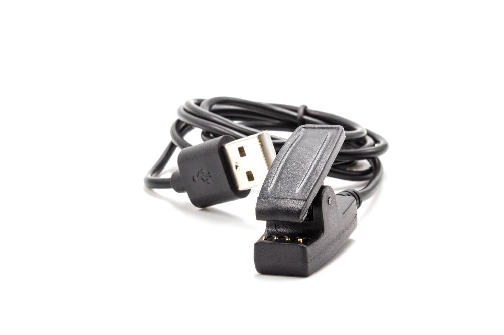 Cable de carga USB reemplaza Garmin 010-11029-18 para smartwatch Garmin - negro 100 cm