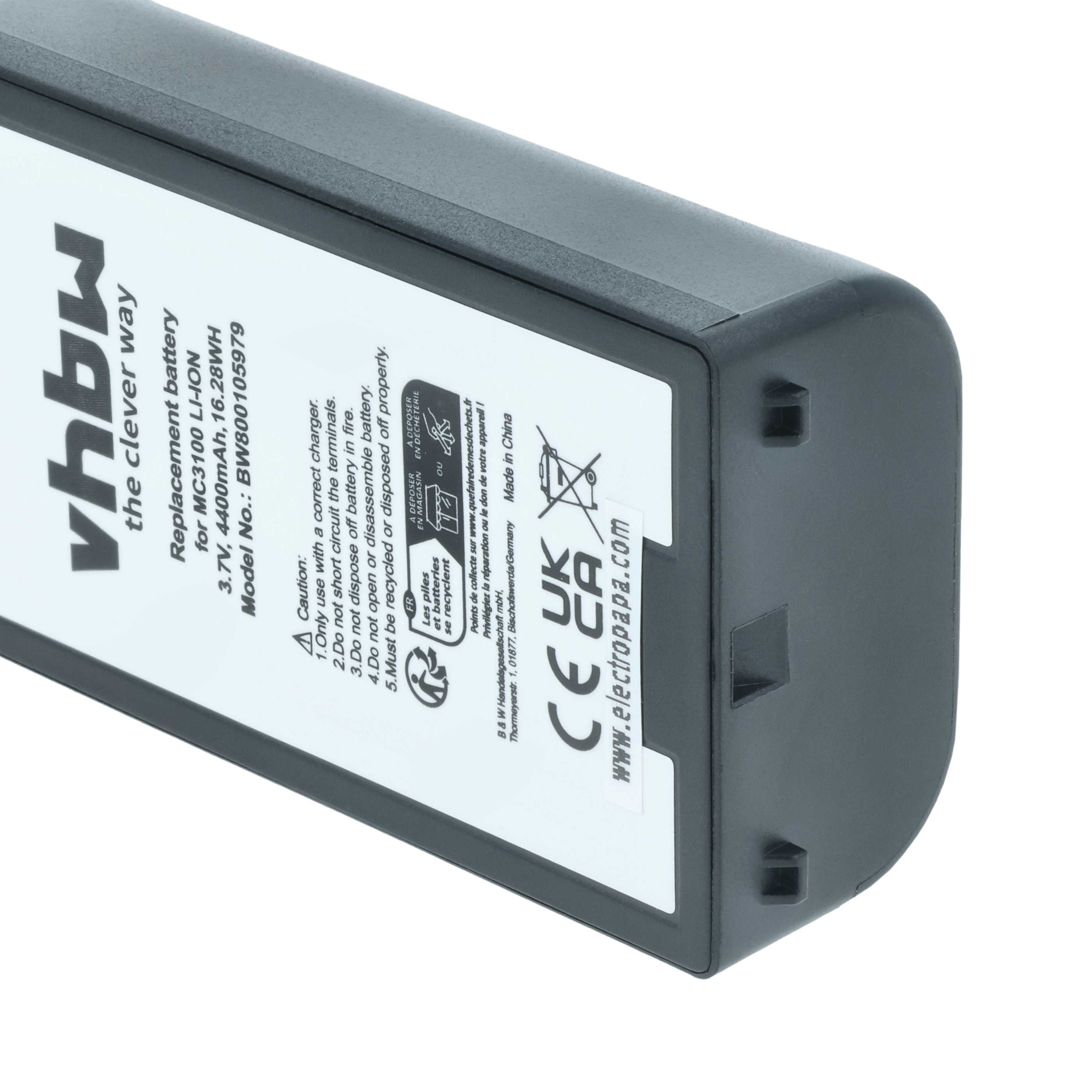 Akku als Ersatz für Symbol 82-127909-02, BTRY-MC31KAB02 für Symbol Barcodescanner - 4400mAh 3,7V Li-Ion