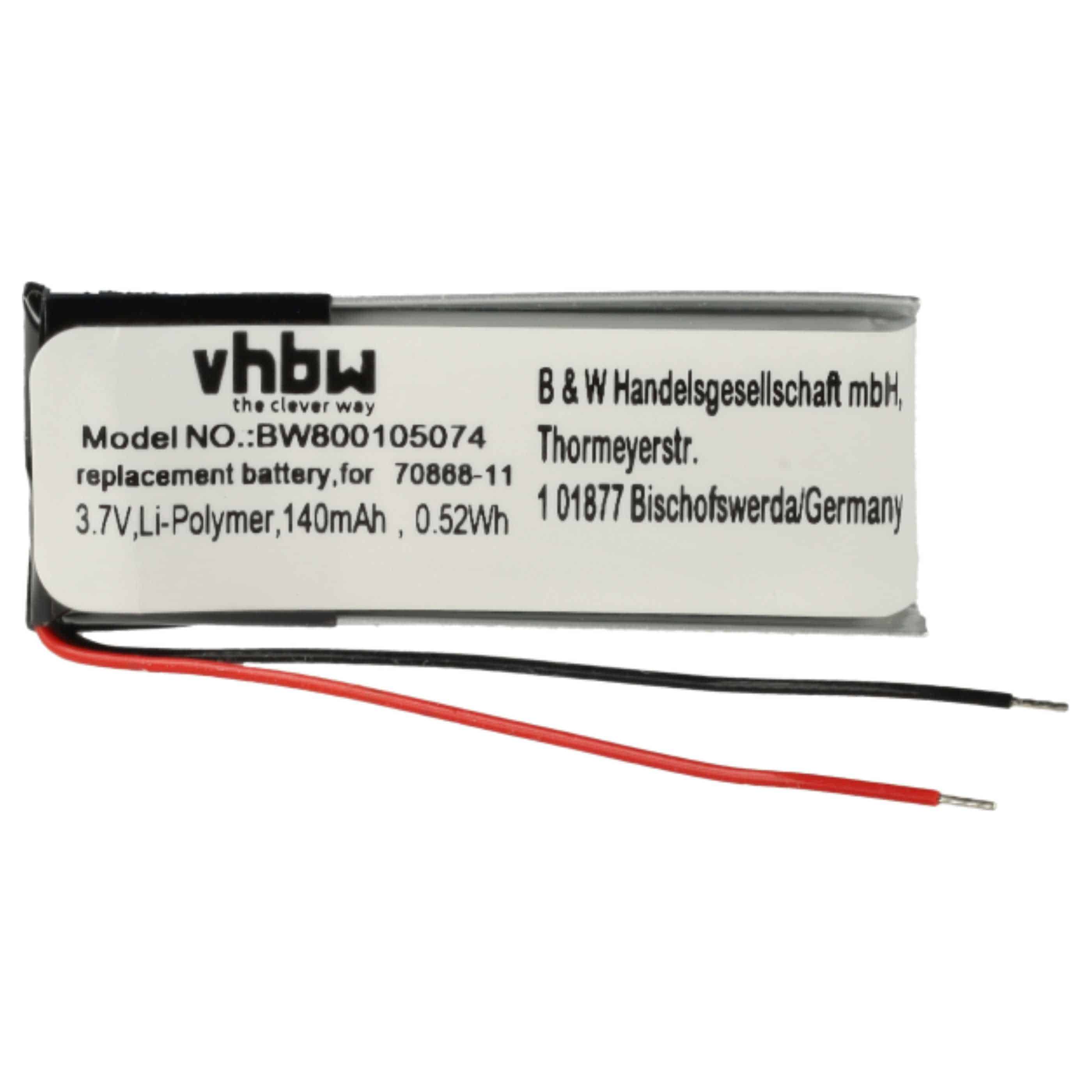 5x Akumulator do słuchawek bezprzewodowych zamiennik Jabra AHB371030PA, 73366-01, 70868-1 - 140 mAh 3,7 V LiPo