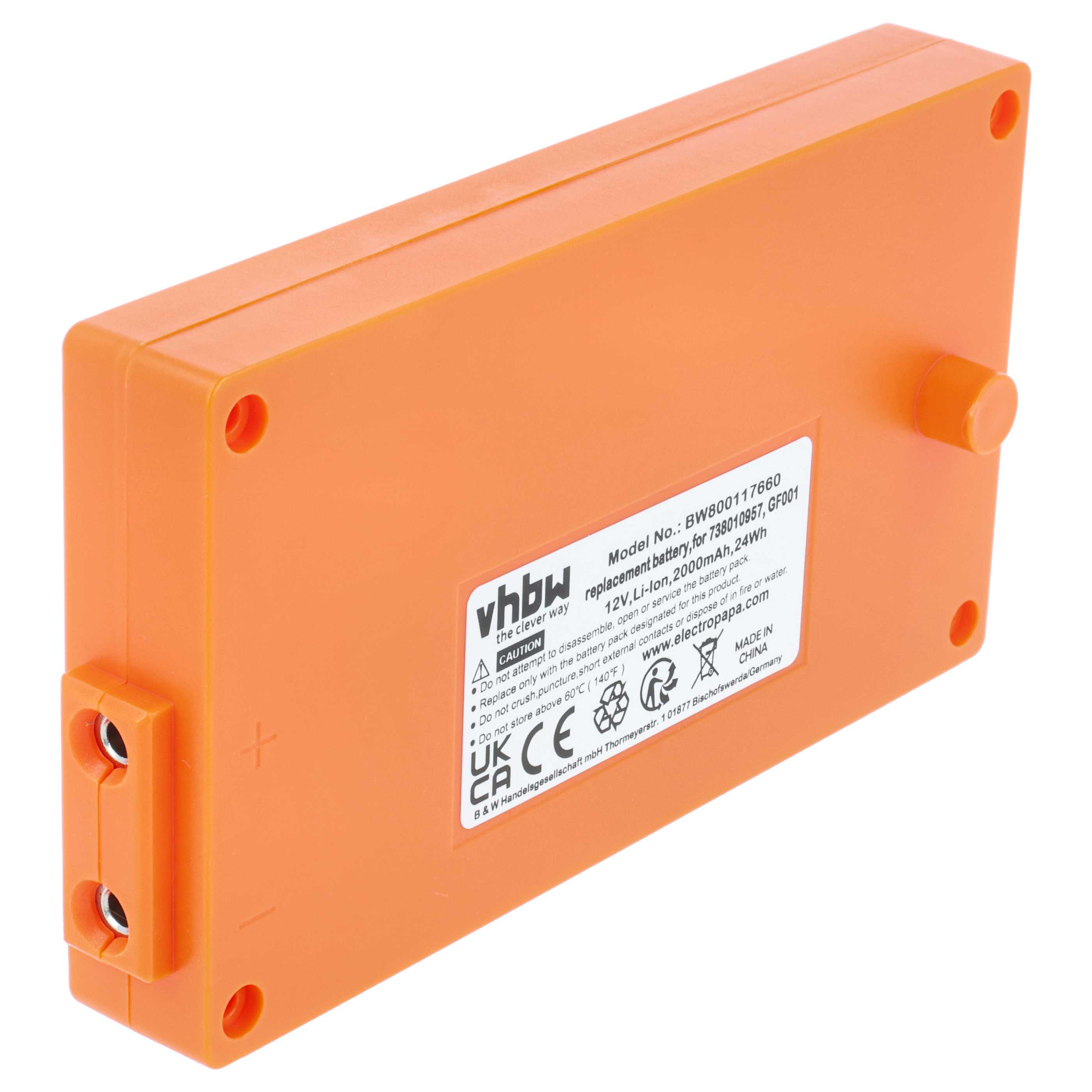 Akku als Ersatz für Gross Funk RGRO1215, GF001, 738010957, 100-000-134 Steuerung - 2000mAh 12V Li-Ion