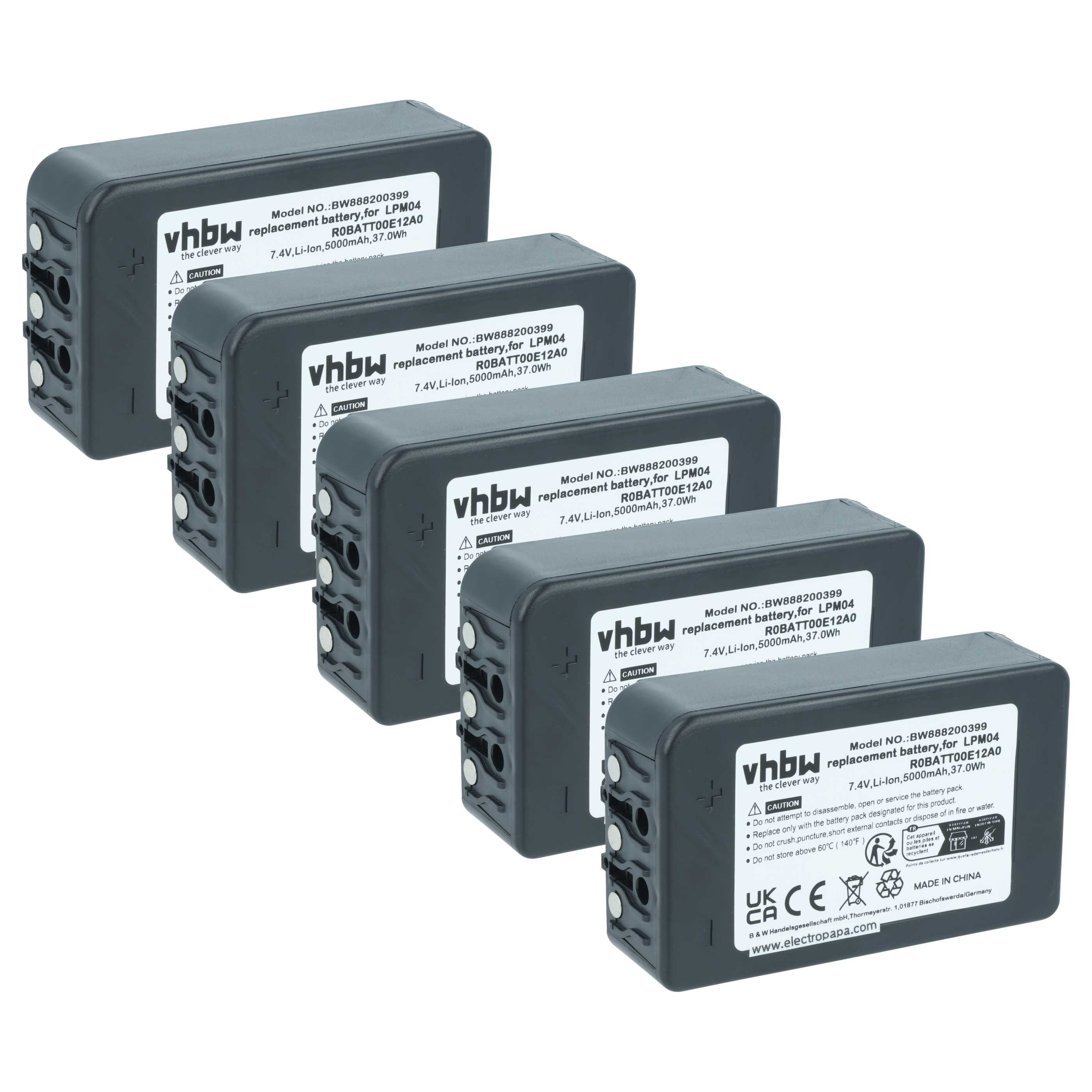 5x Akumulator do zdalnego sterowania zamiennik Autec R0BATT00E12A0, LPM04 - 5000mAh 7,4V LiPo