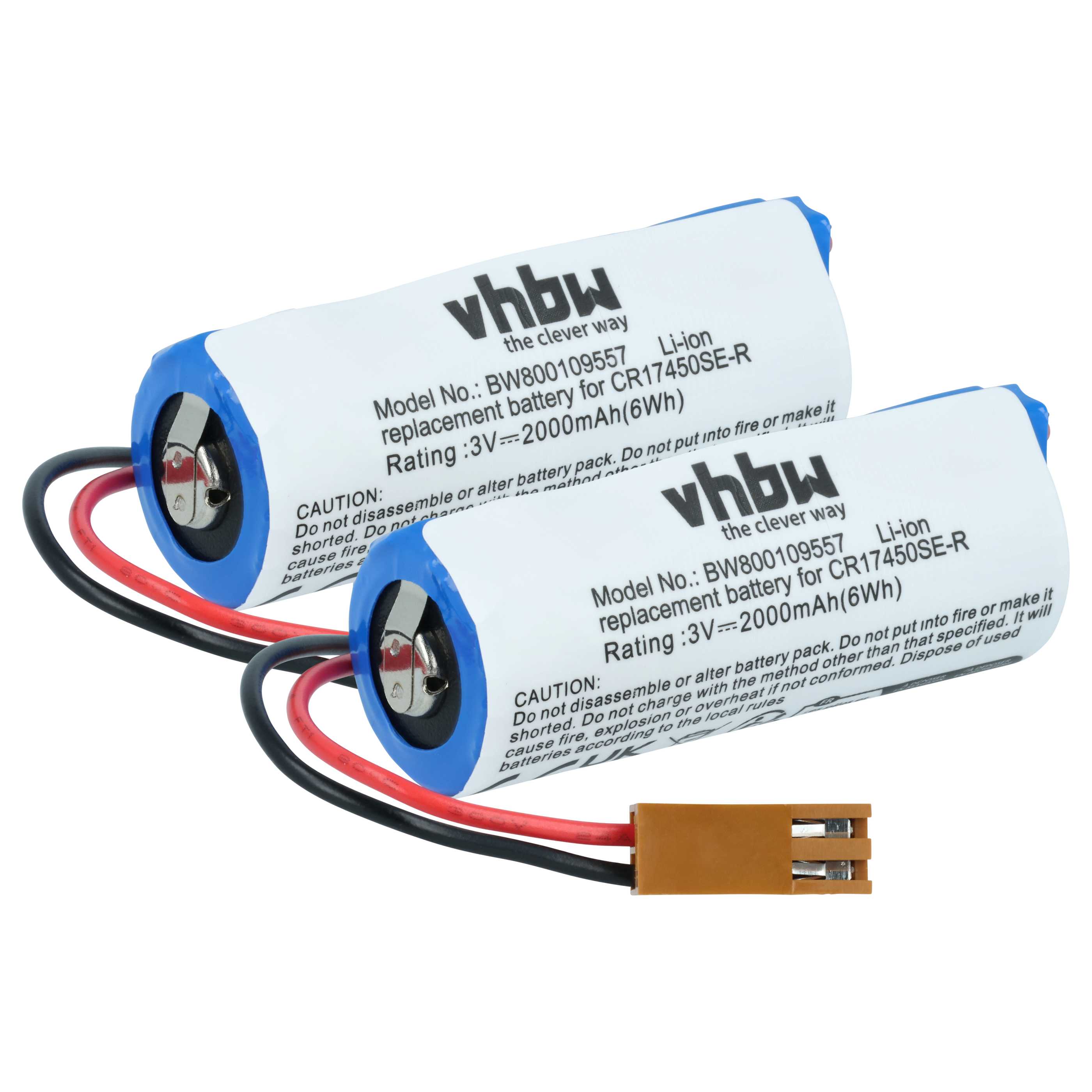 Batteria (2x pezzo) sostituisce A02B0200K102, A02B-0200-K102, CR17450ER-CX, CR17450E-RL centraline 2000mAh, 3V