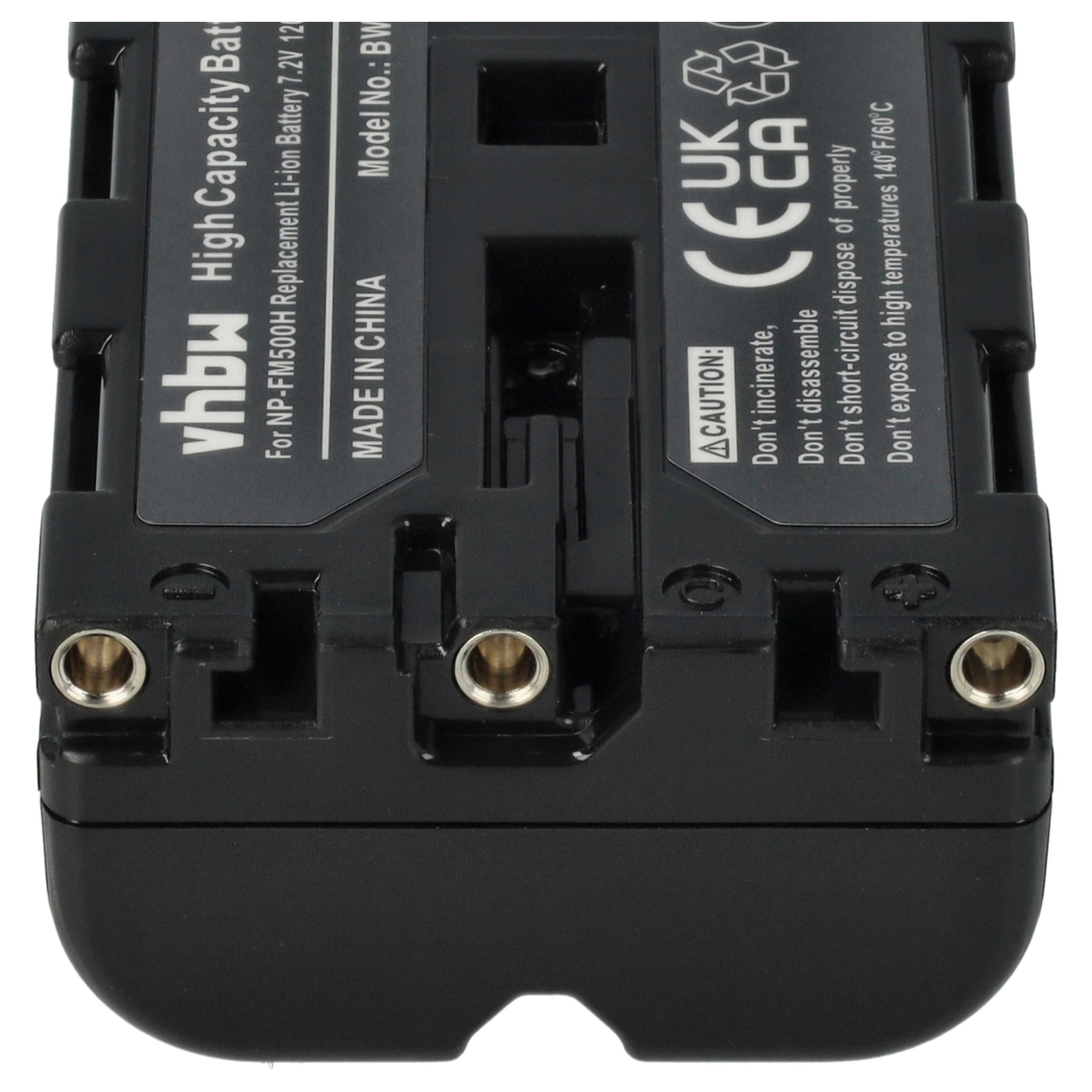 3x Battery replaces Sony NP-FM500H - 1200mAh, 7.2V, Li-Ion