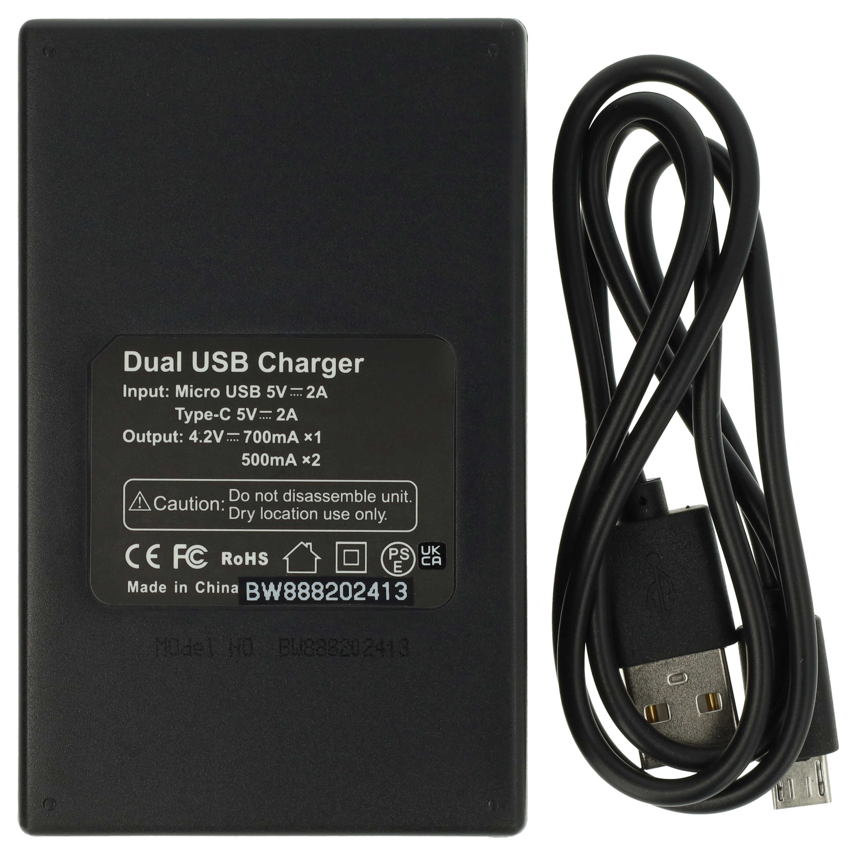 Chargeur Micro-USB + USB-C + câble Micro-USB pour appareil photo Canon PowerShot SX620HS, G7X MARK 2, G7X II, 