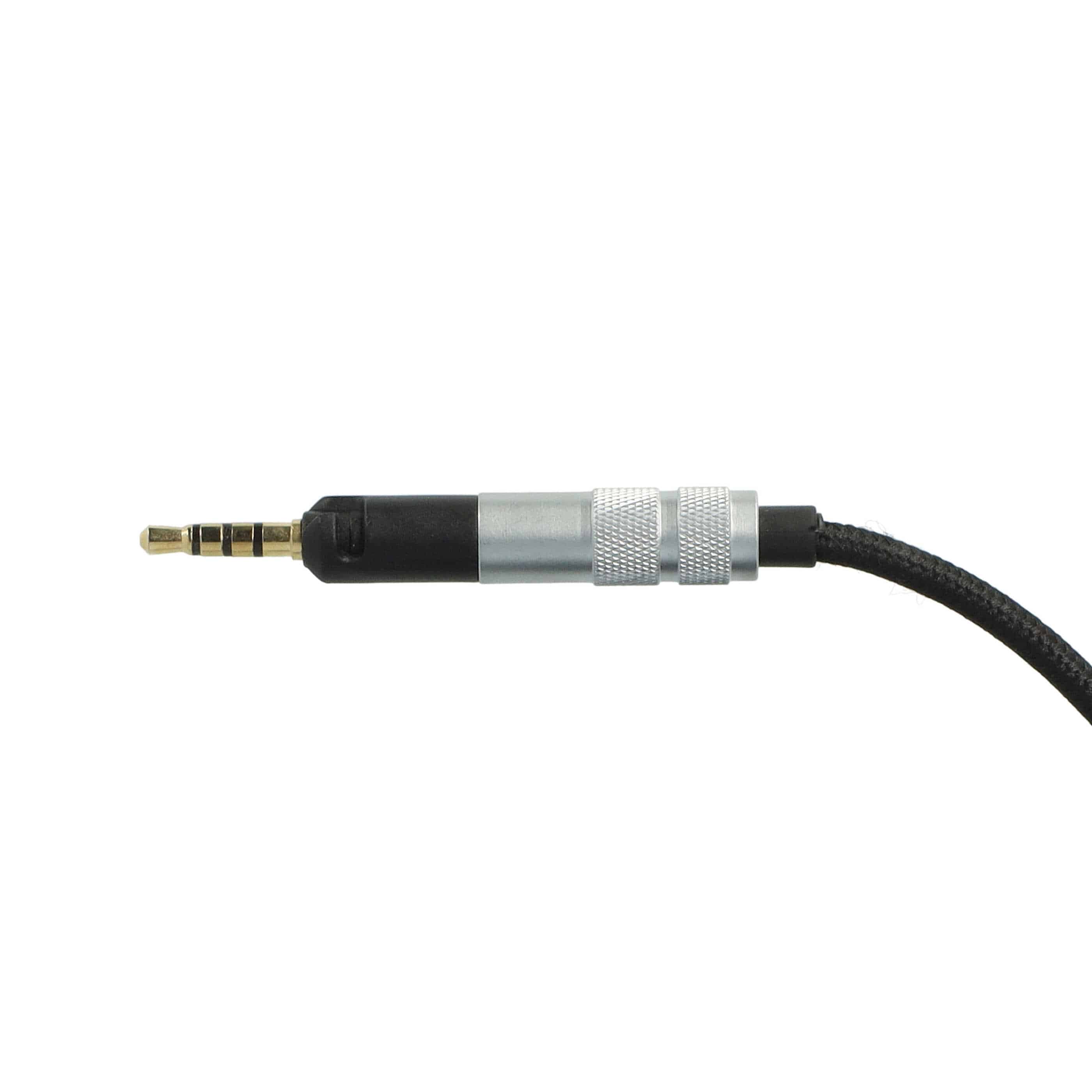 Câble audio pour casque AKG / Sennheiser / Bose et autres, 150 cm, noir / argenté