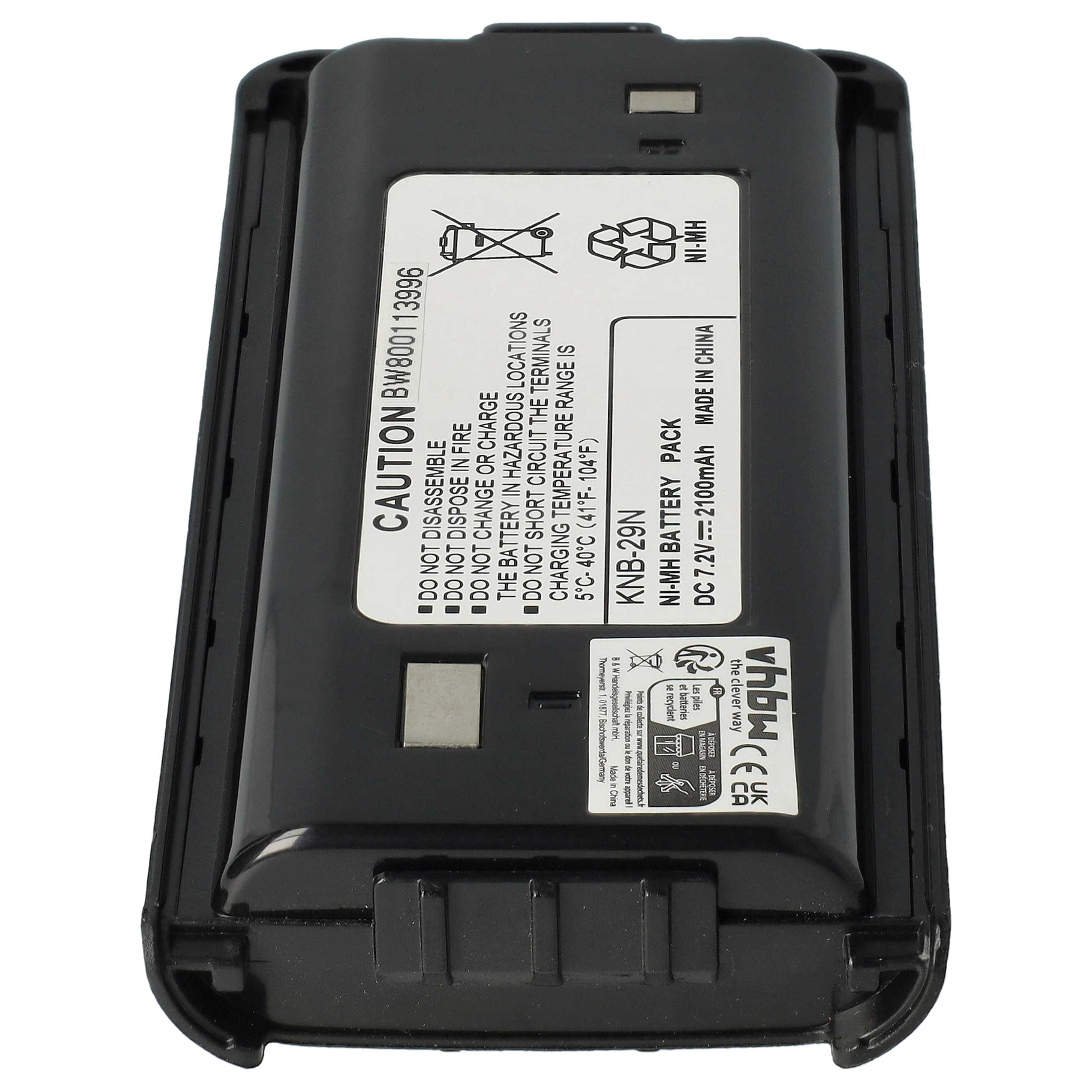 Batteria sostituisce Kenwood BPKNB45LI, BPKNB29MHXT-1, BPKNB29MH per dispositivo radio - 2100mAh 7,2V NiMH