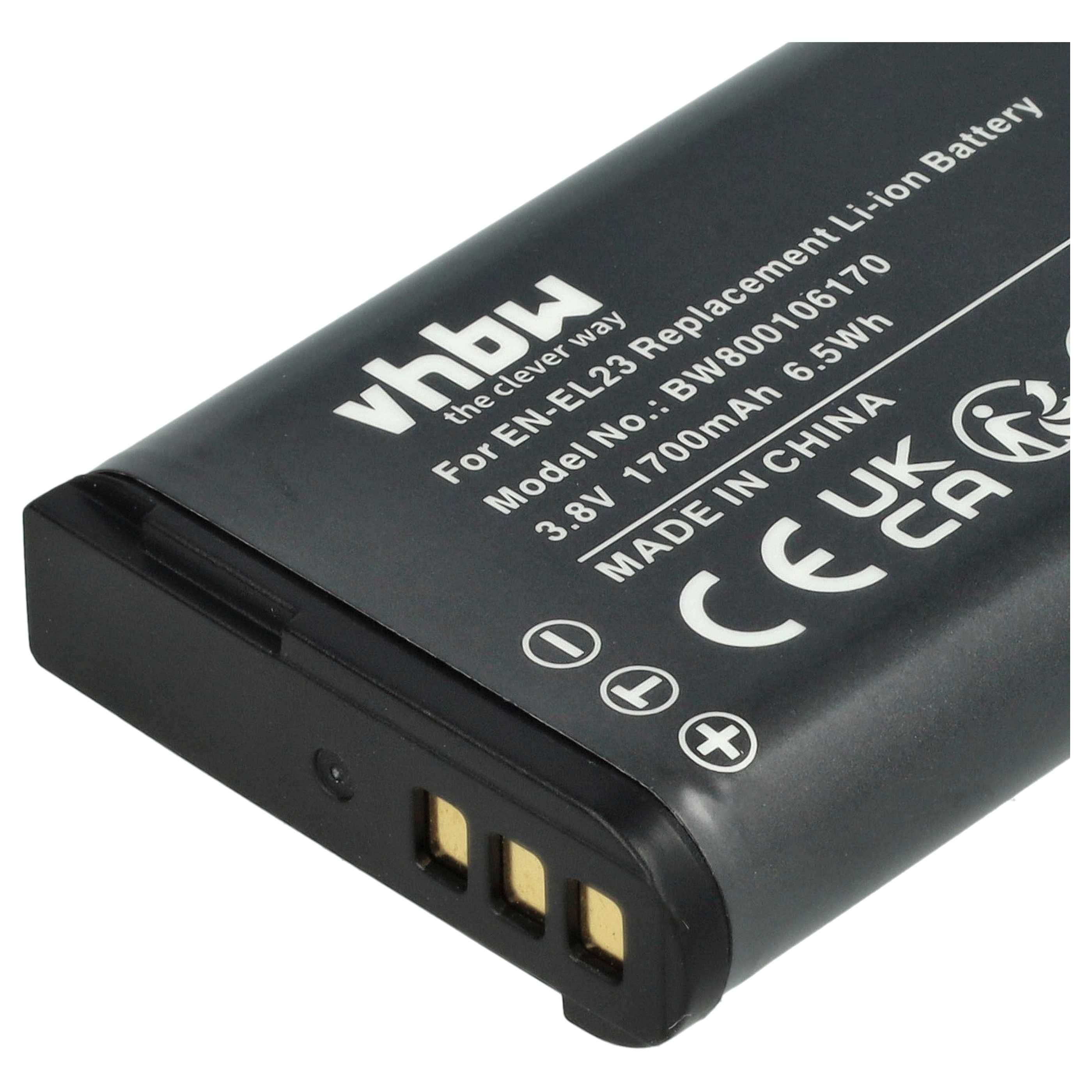 2x Akku für Nikon wie EN-EL23 1700mAh