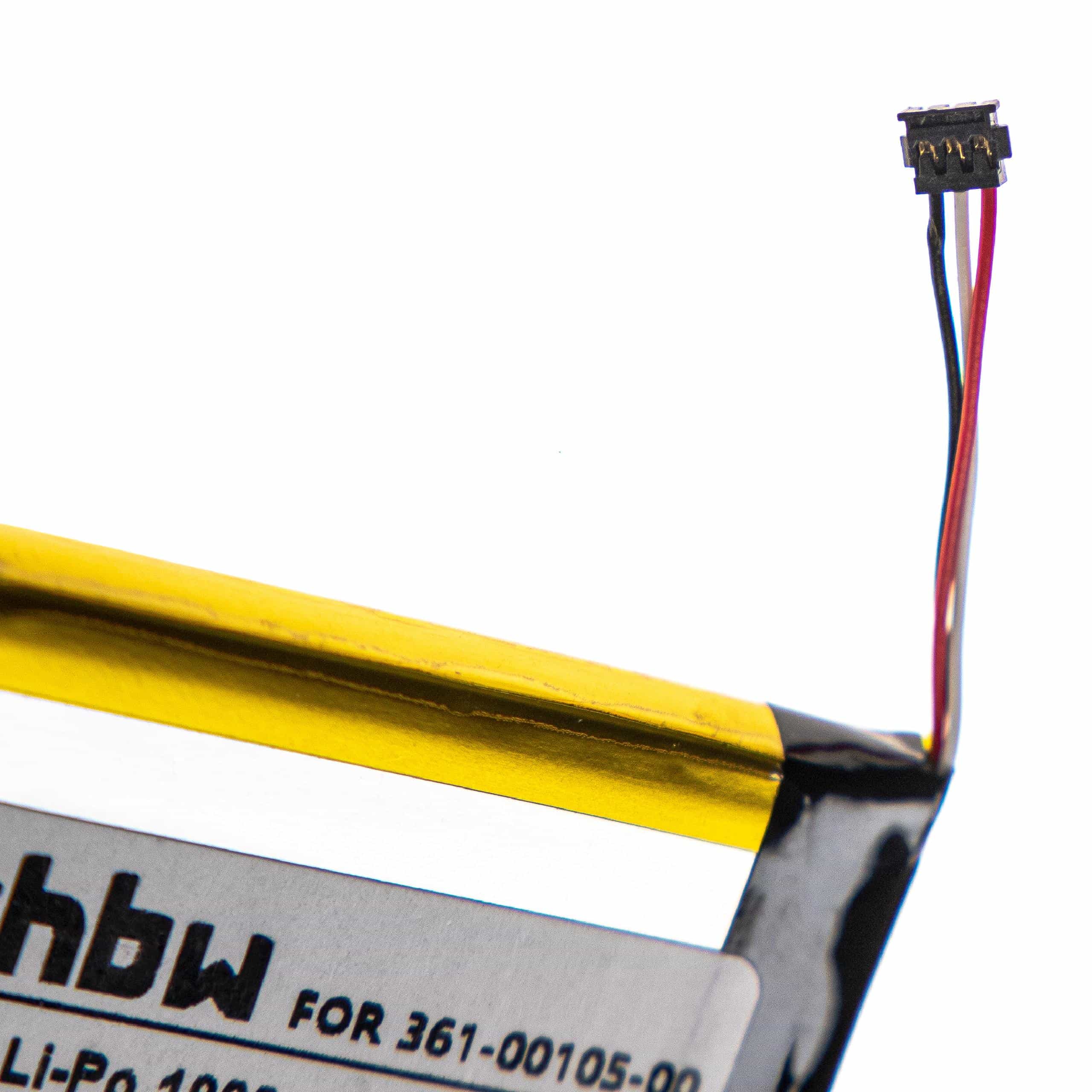 Batterie remplace Garmin 1ICP7/49/43, 361-00105-00 pour compteur de vélo GPS - 1900mAh 3,8V Li-polymère