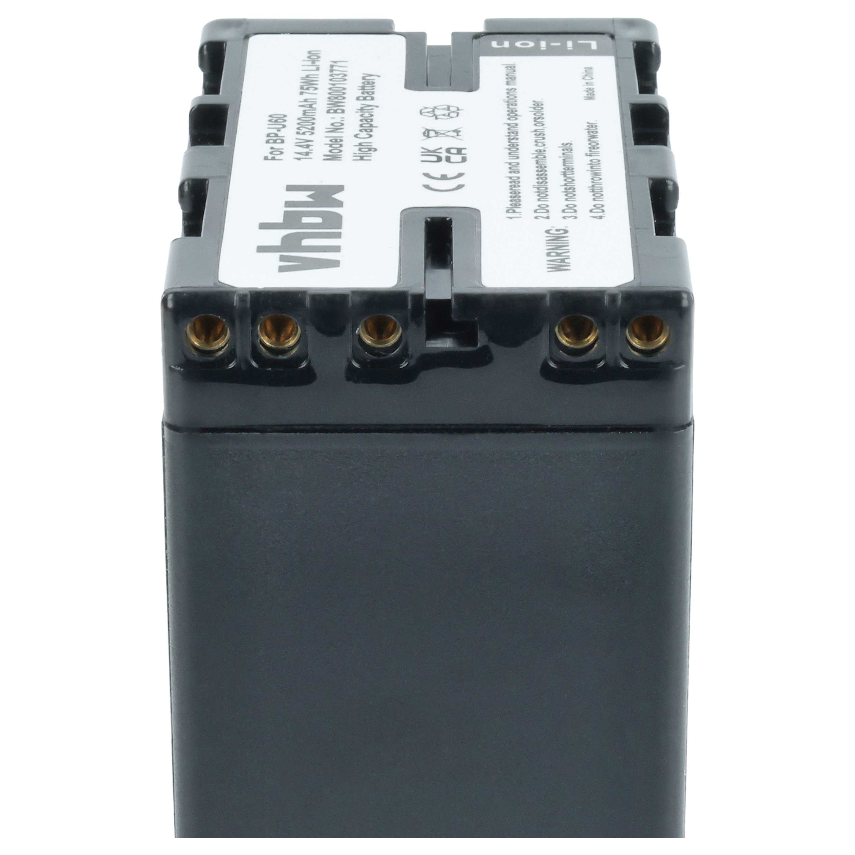 2x Batería reemplaza Sony BP-U90 para videocámara - 5200 mAh 14,8 V Li-Ion