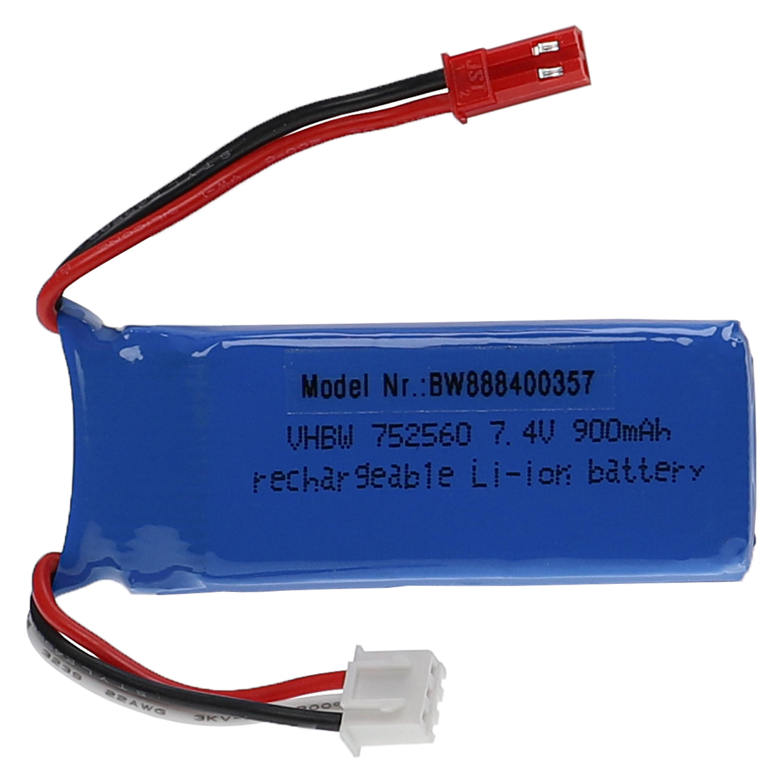 Akumulator do modeli zdalnie sterowanych RC - 900 mAh 7,4 V LiPo, BEC
