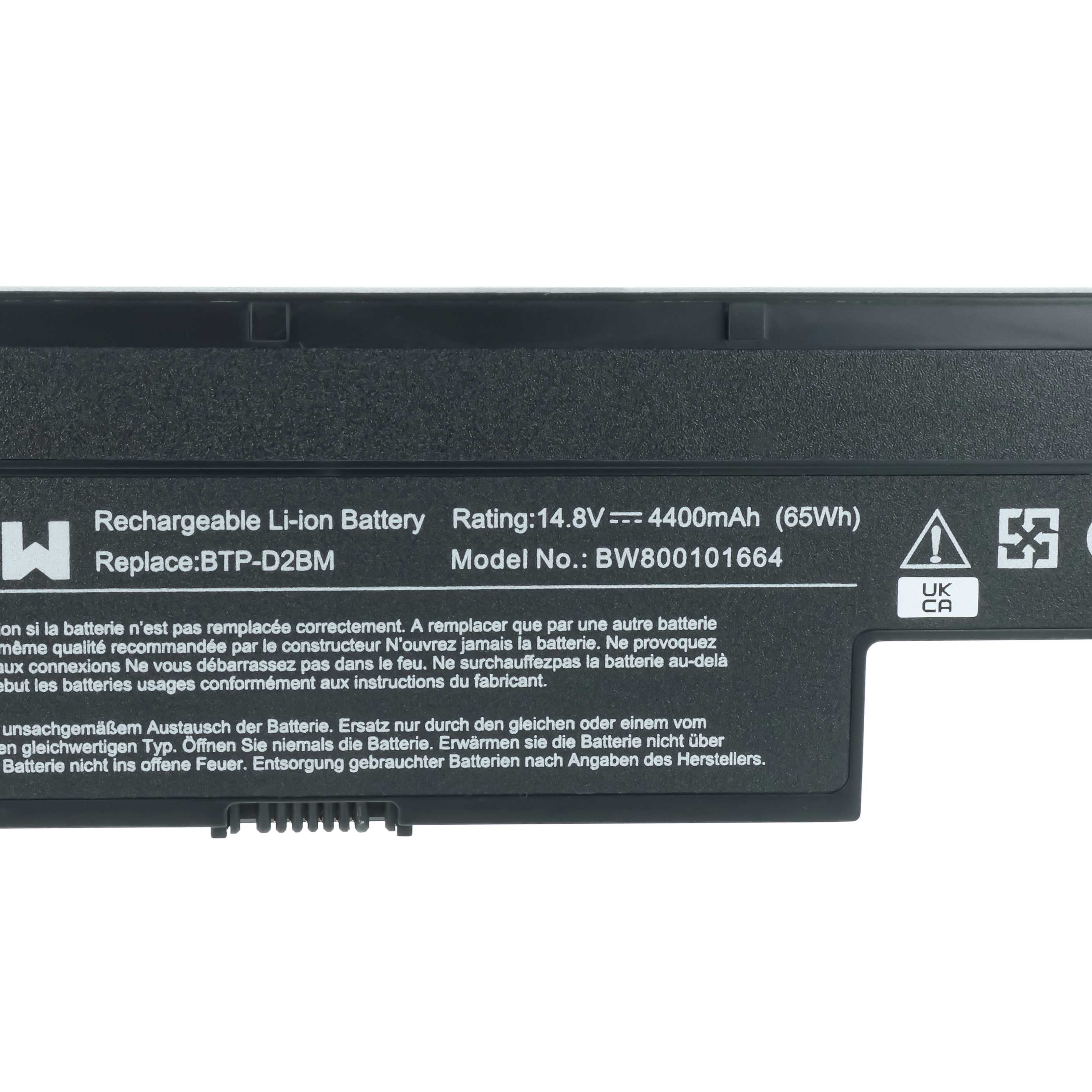Notebook Battery replaces Medion 40029779, BTP-CMBM, 40027608, 40026269 - 4400 mAh 14.8 V Li-Ion, black