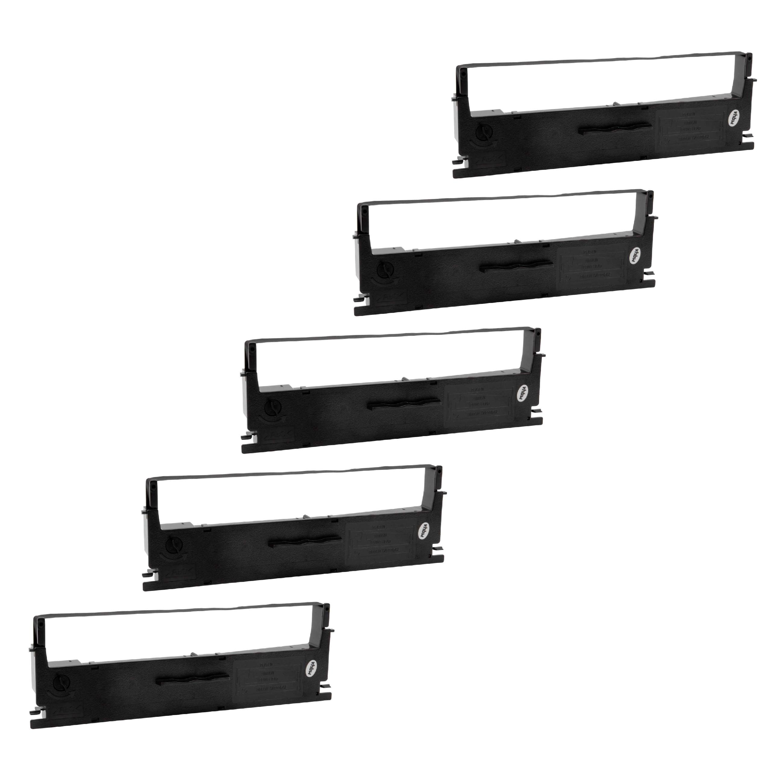 5x Ink Ribbon replaces Epson C13S015624 for Epson Dot Matrix, Receipt Printer - Black