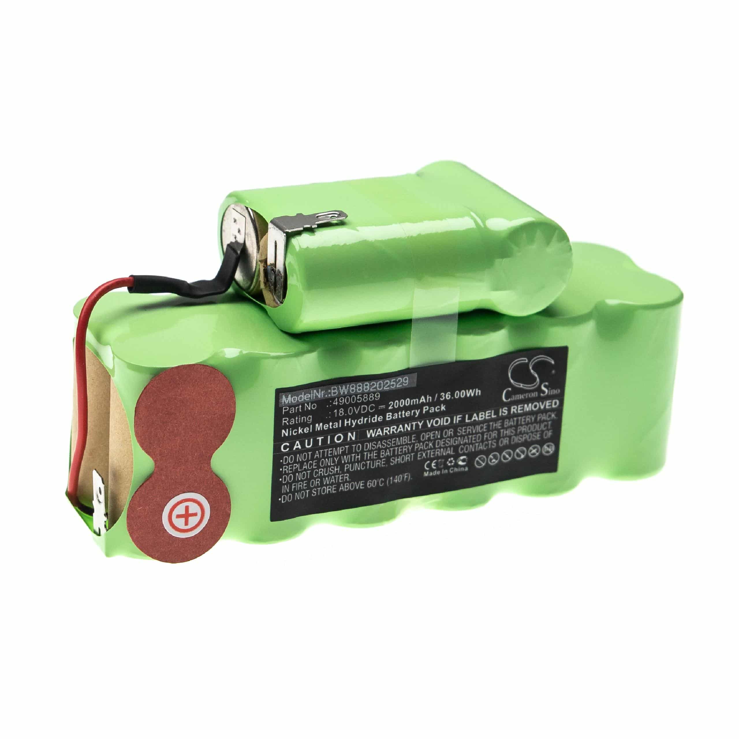 Batterie remplace Hoover 49005889 pour aspirateur - 2000mAh 18V NiMH