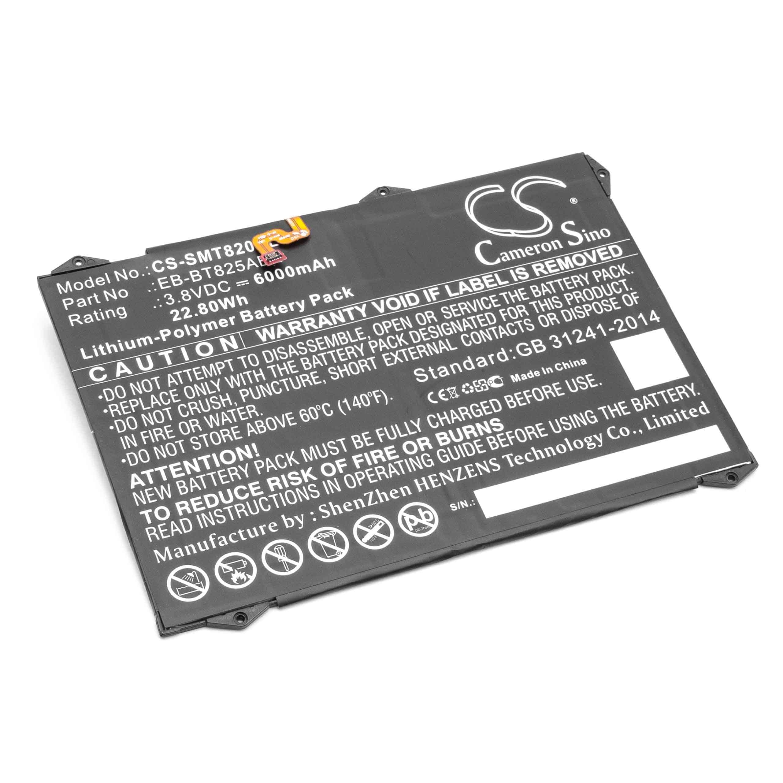 Batterie remplace Samsung GH43-04702A, EB-BT825ABE, EB-BT825ABA pour tablette - 6000mAh 3,8V Li-polymère