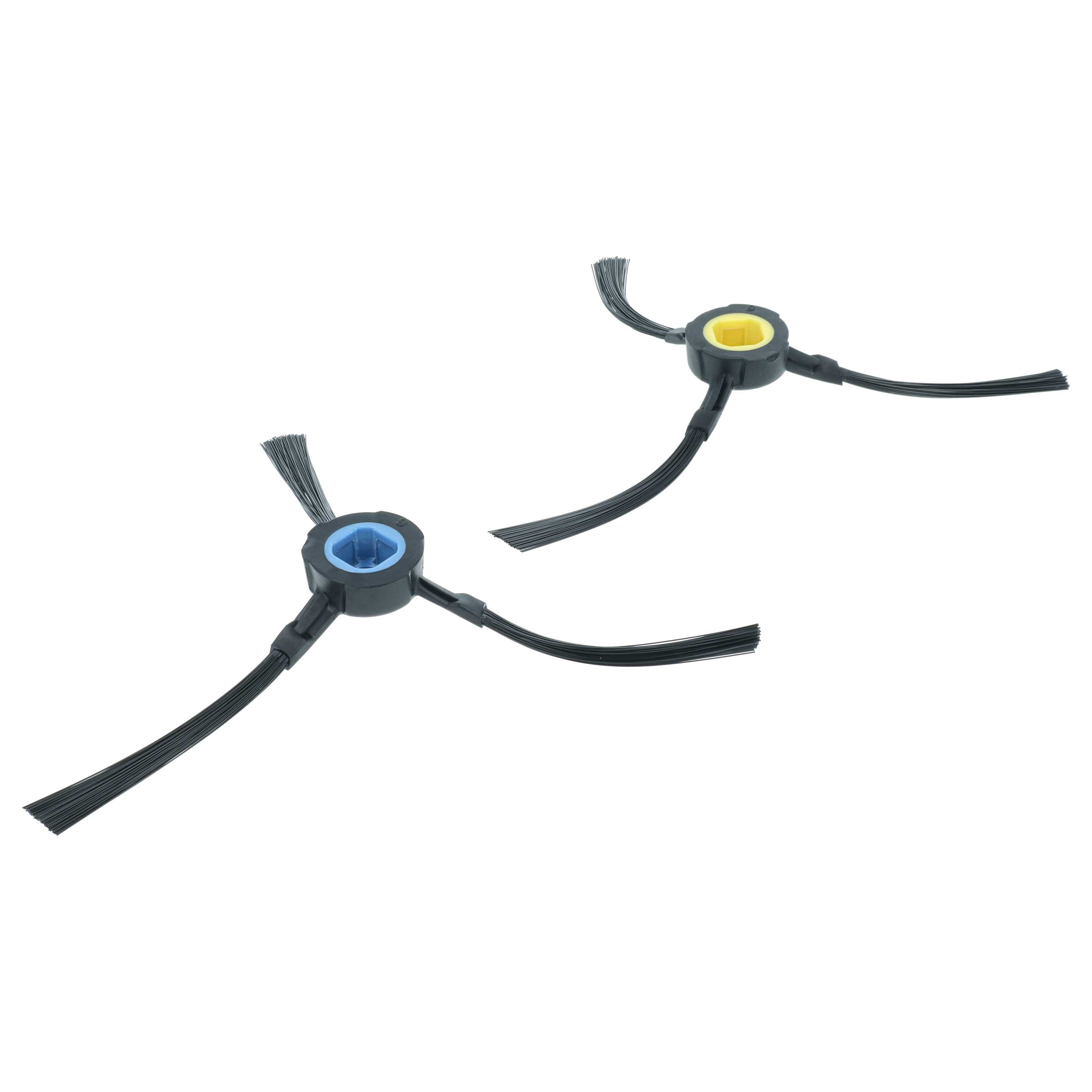 4x Side Brush suitable for iLife, Zaco V80 Robot Vacuum Cleaner etc. - 3-armed, black, blue, yellow