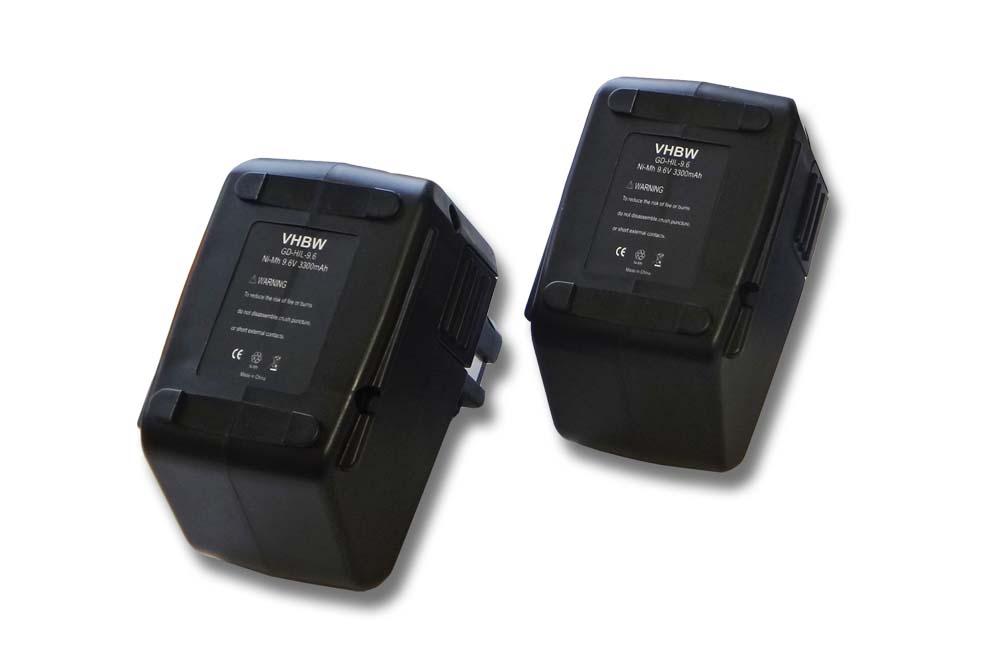 Akku (2x Stück) 9,6V als Ersatz für Hilti 334584, 315078, 265605, SPB105, SBP10, SBP10265605 - 3,3Ah, NiMH