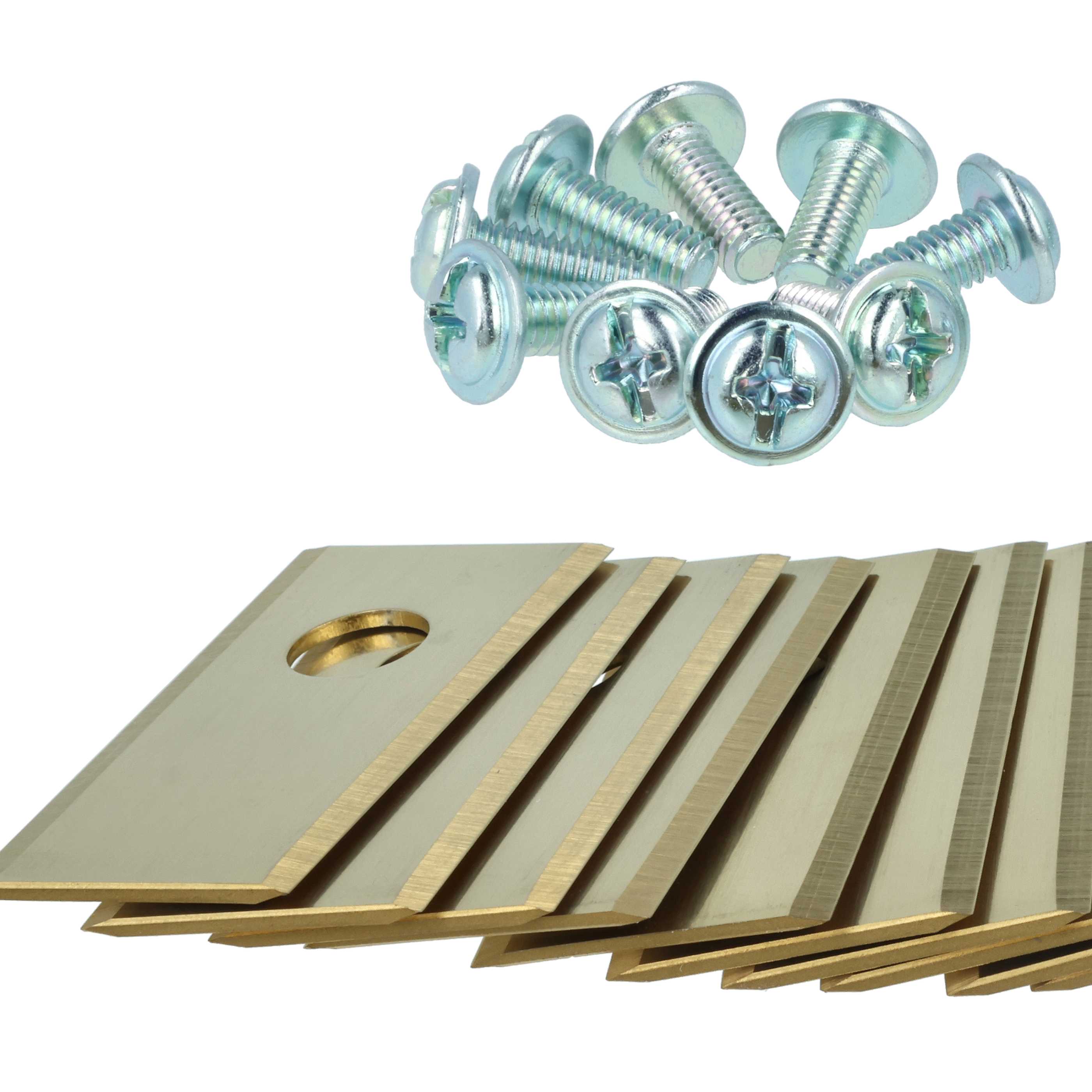 18x Lames pour tondeuse Philips, Scheppach, Worx, Landxcape – Couteaux apatite de titane, Silber Gold