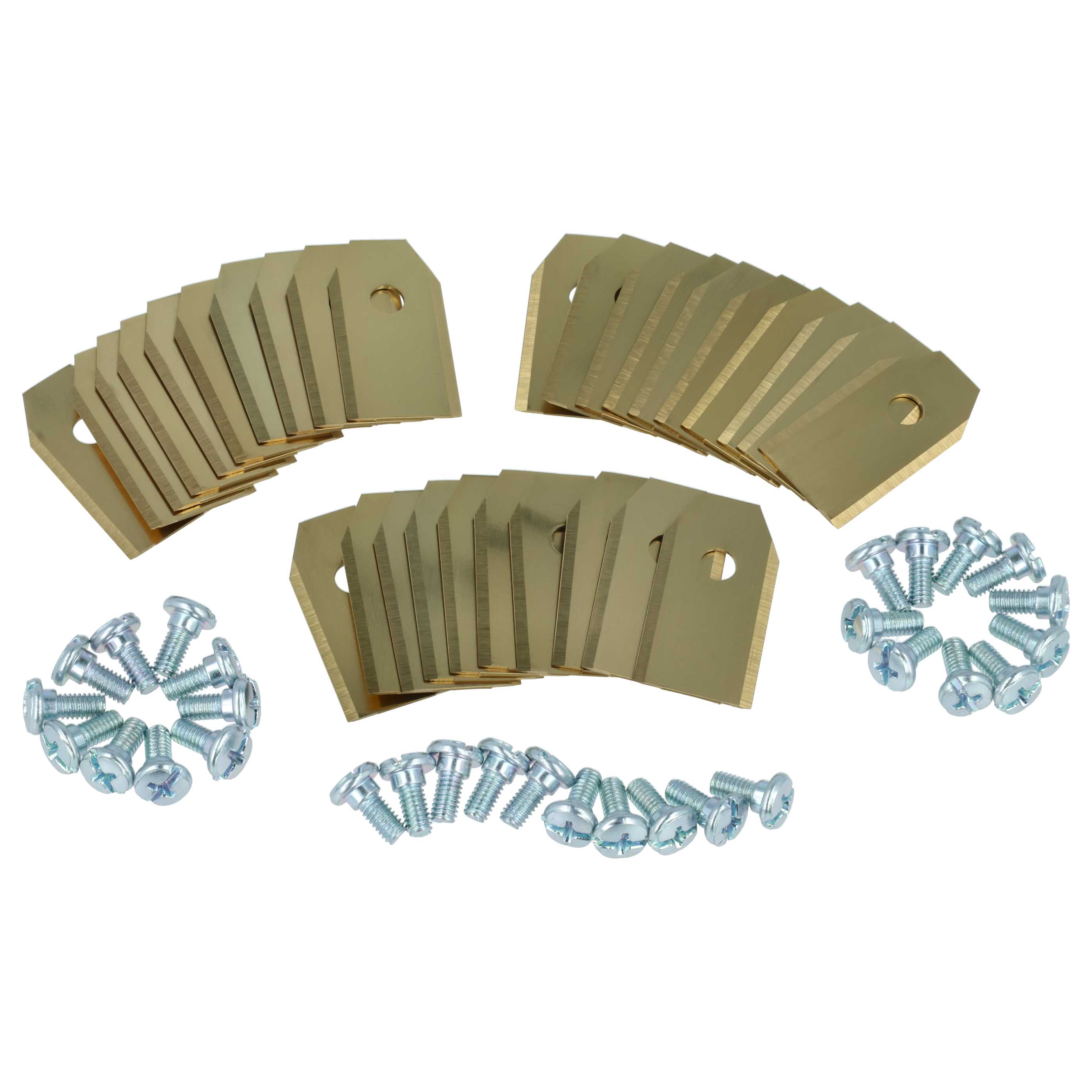 30x Lames remplace 505127801, 408720, 505127802 pour tondeuse – Couteaux apatite de titane, Silber Gold