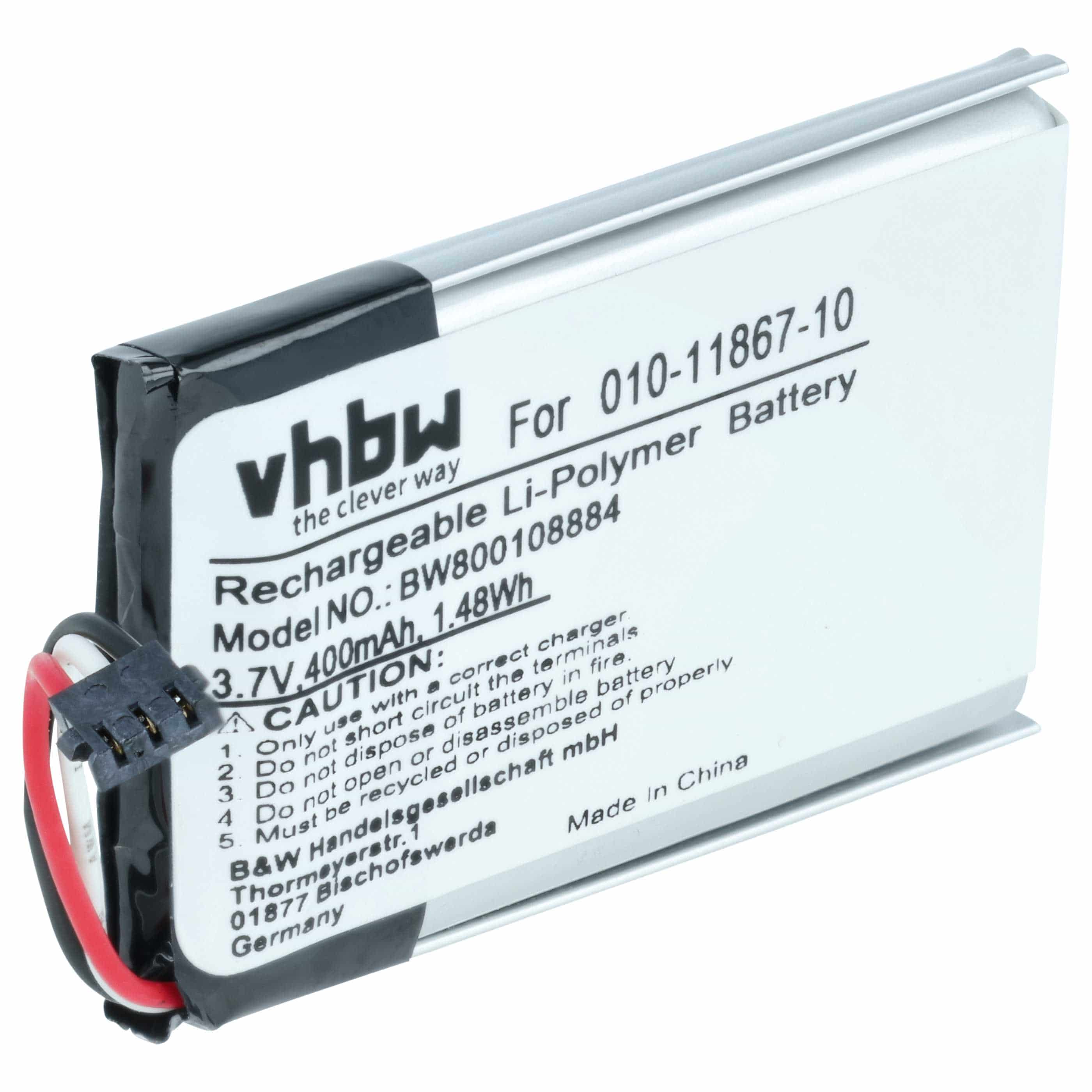 Dog Trainer Battery replaces Garmin 361-00069-00, 010-11867-10 - 400 mAh 3.7 V Li-polymer