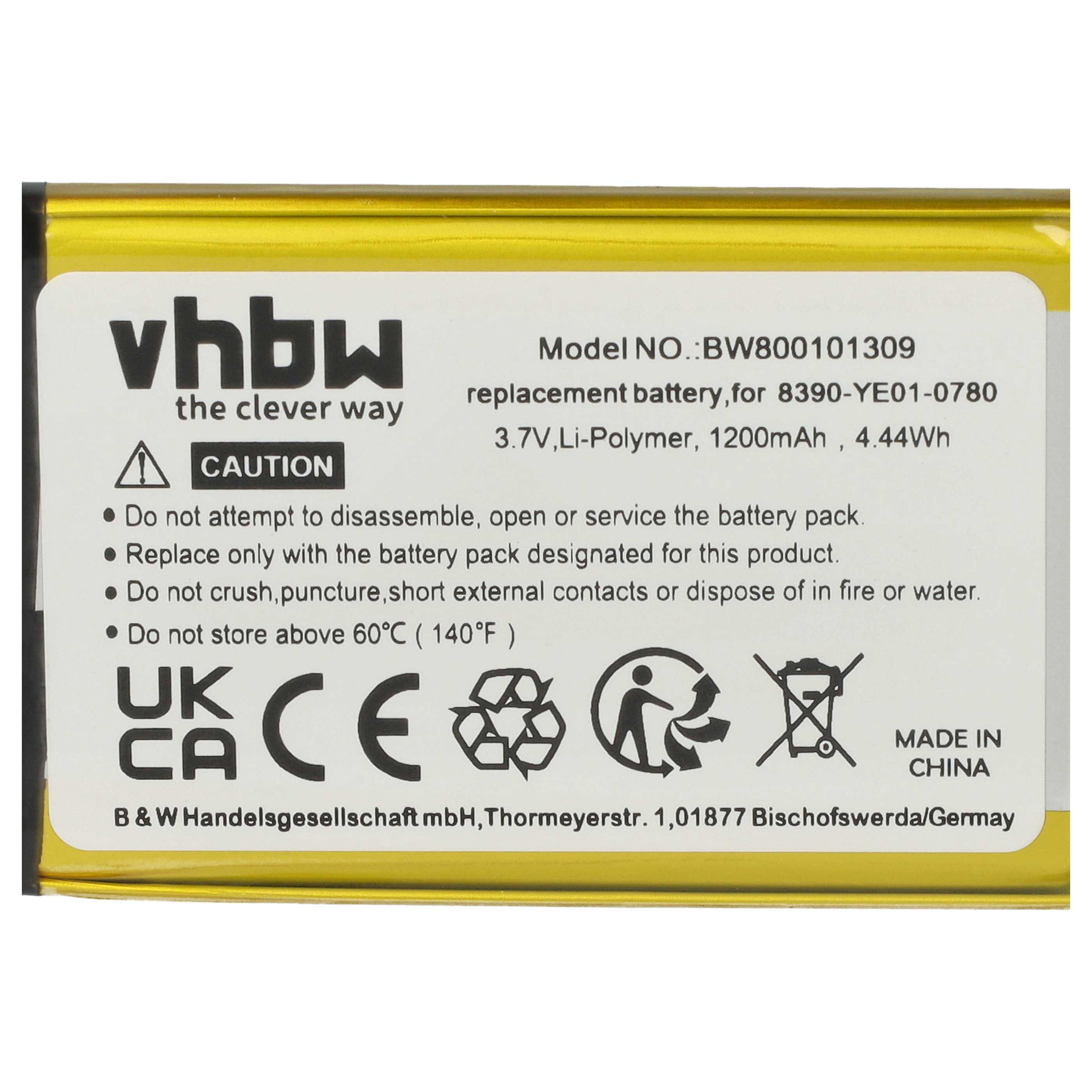 Akumulator do nawigacji GPS zamiennik Magellan 384.00019.005, 0829FL22538 - 1200 mAh 3,7 V LiPo