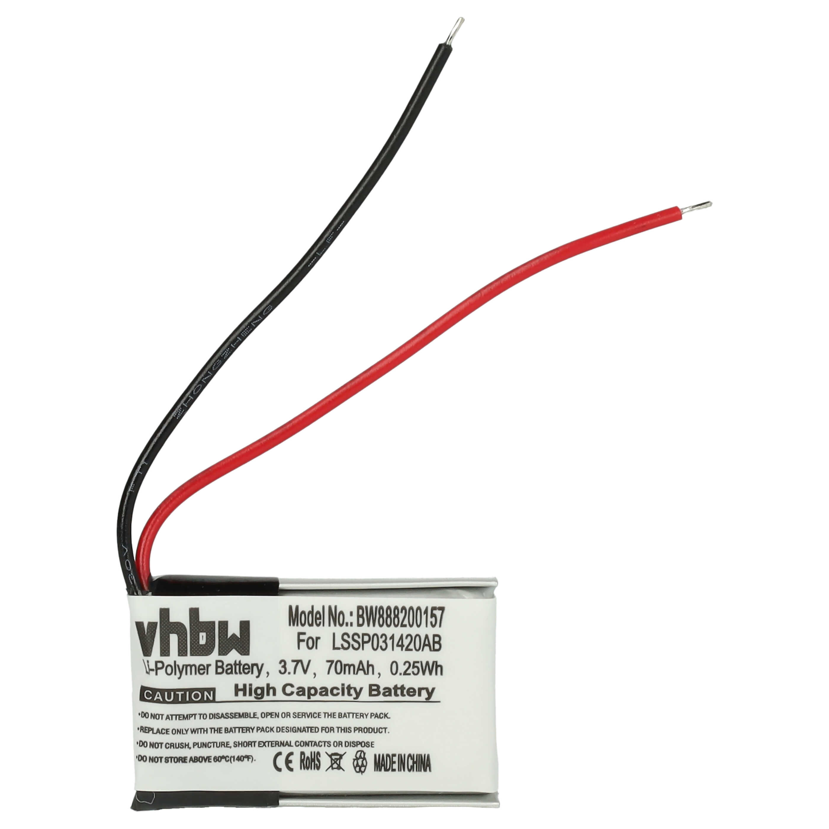 Smartwatch Battery replaces Fitbit LSSP031420AB - 70 mAh 3.7 V Li-polymer + Tools