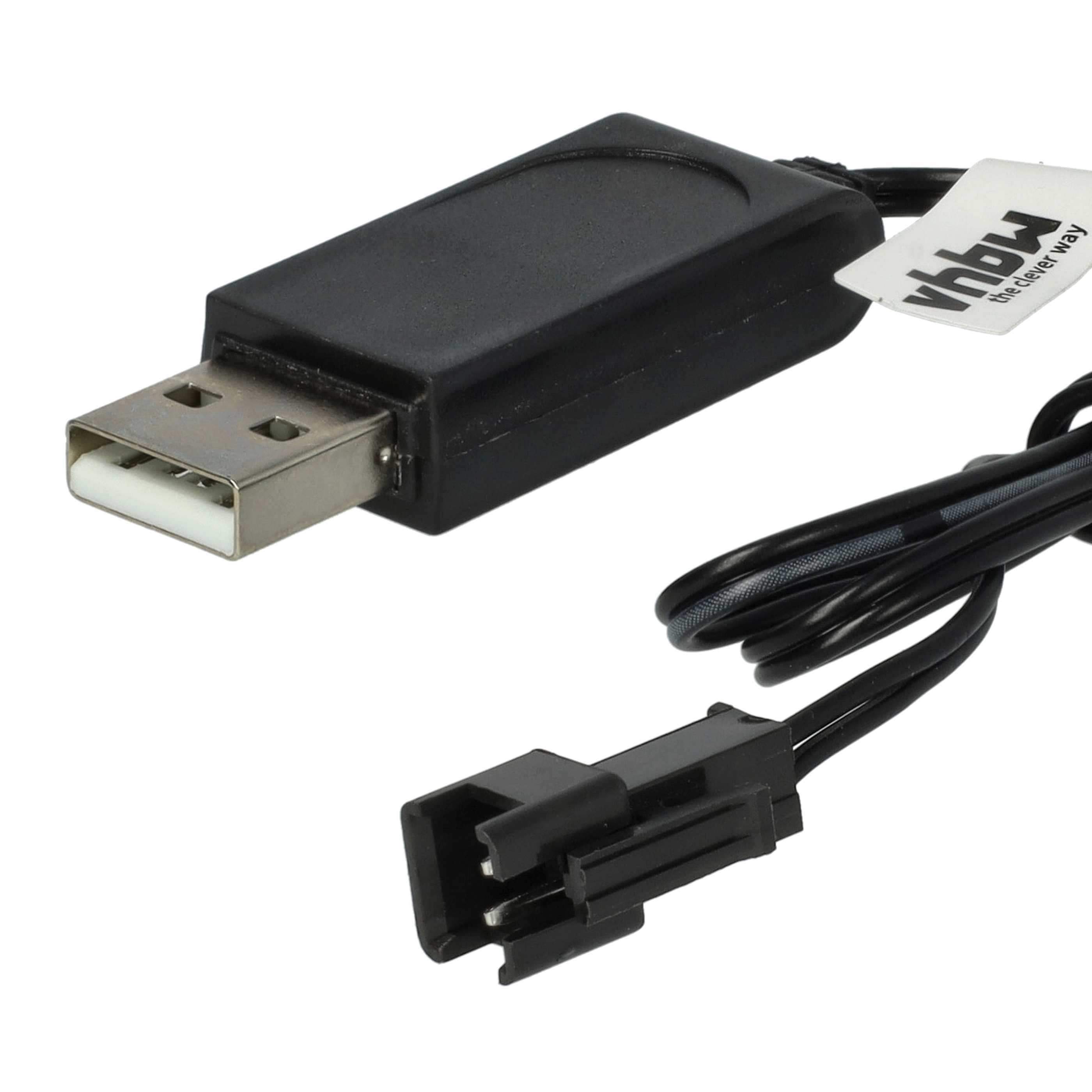 USB Charging Cable suitable for RC Batteries with SM-2P Connector, RC Model Making Battery Packs - 60 cm 6 V