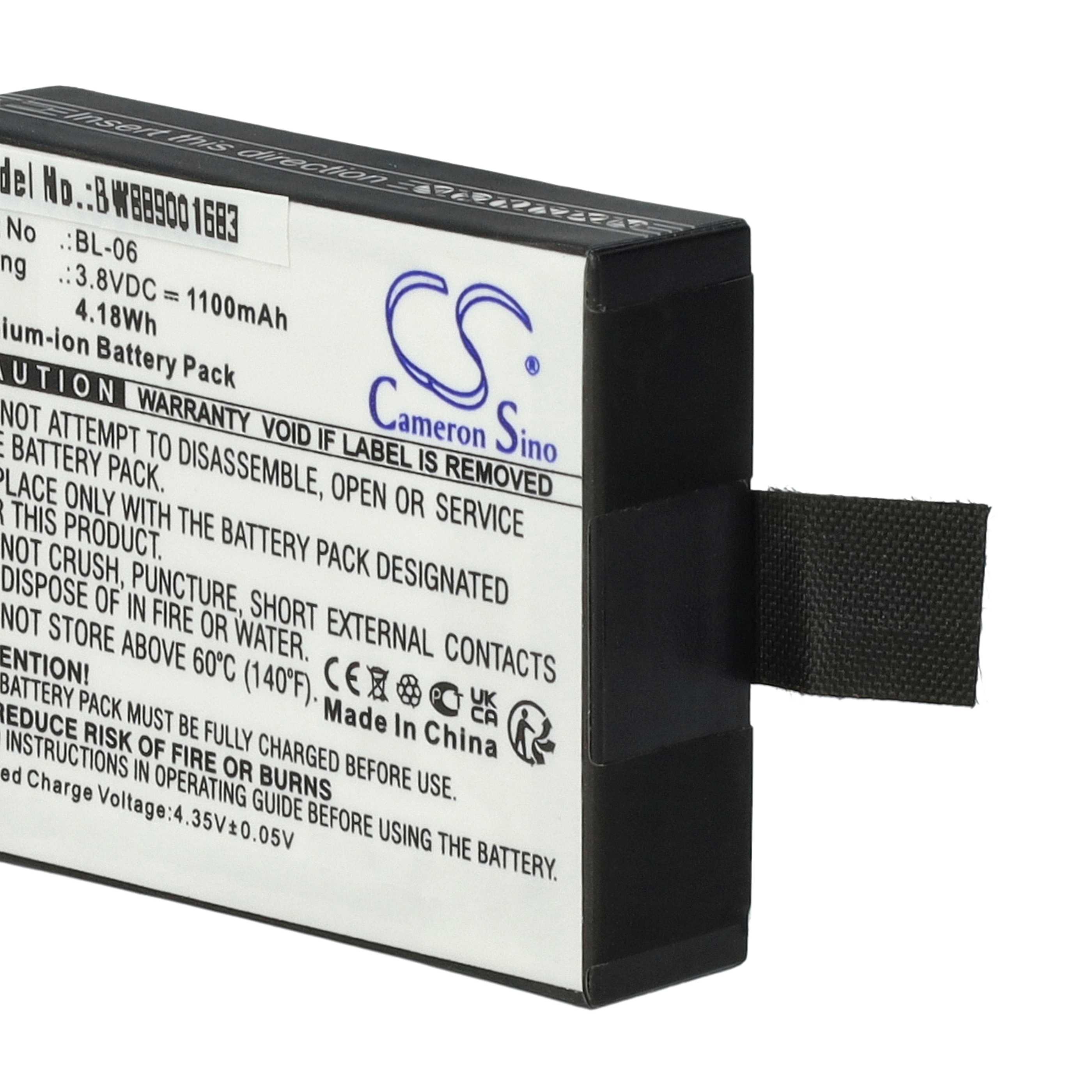 2x Battery replaces BL-06 - 1100mAh, 3.8V, Li-Ion