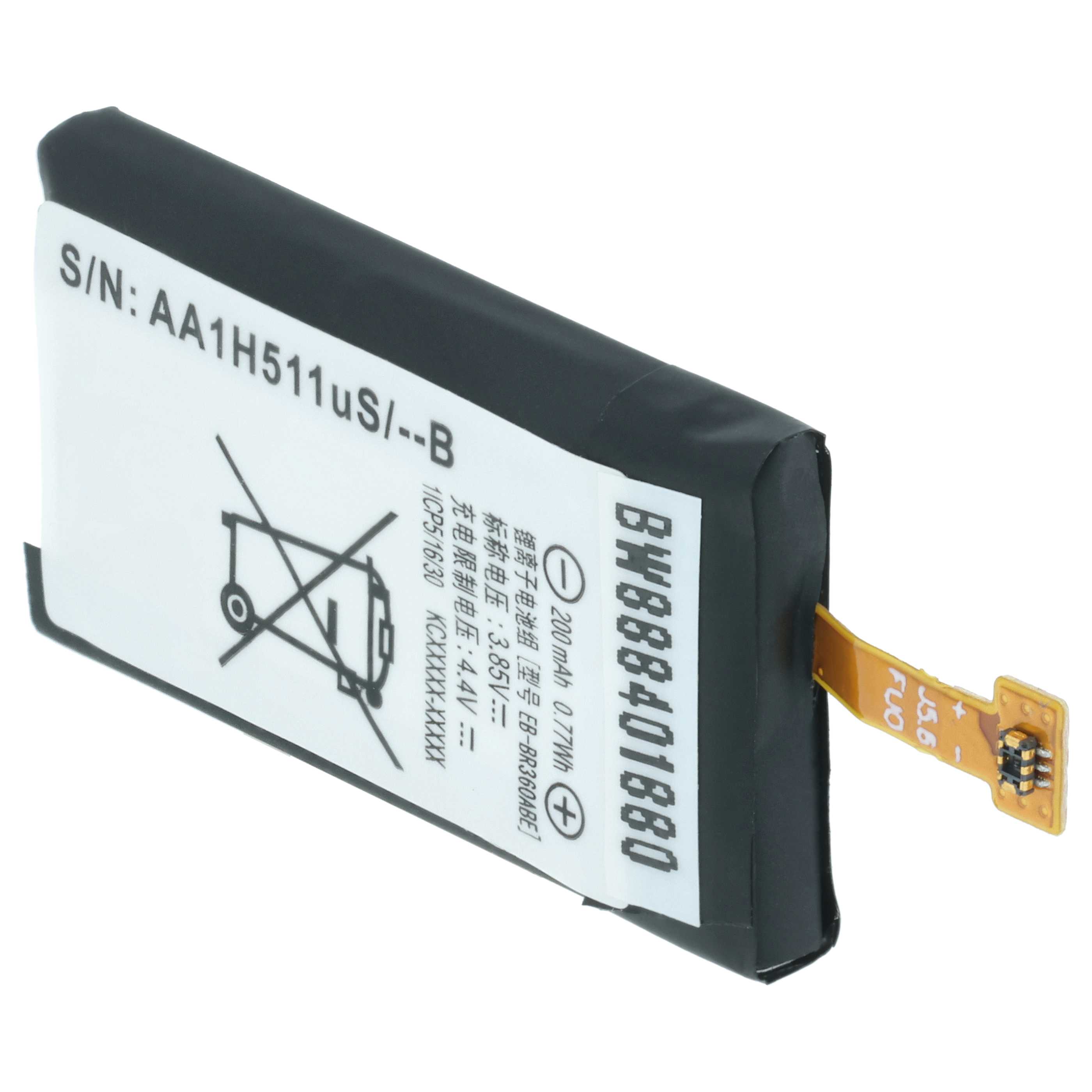 Batteria sostituisce Samsung GH43-04611B, EB-BR360ABE per smartwatch - 200mAh 3,85V Li-Poly