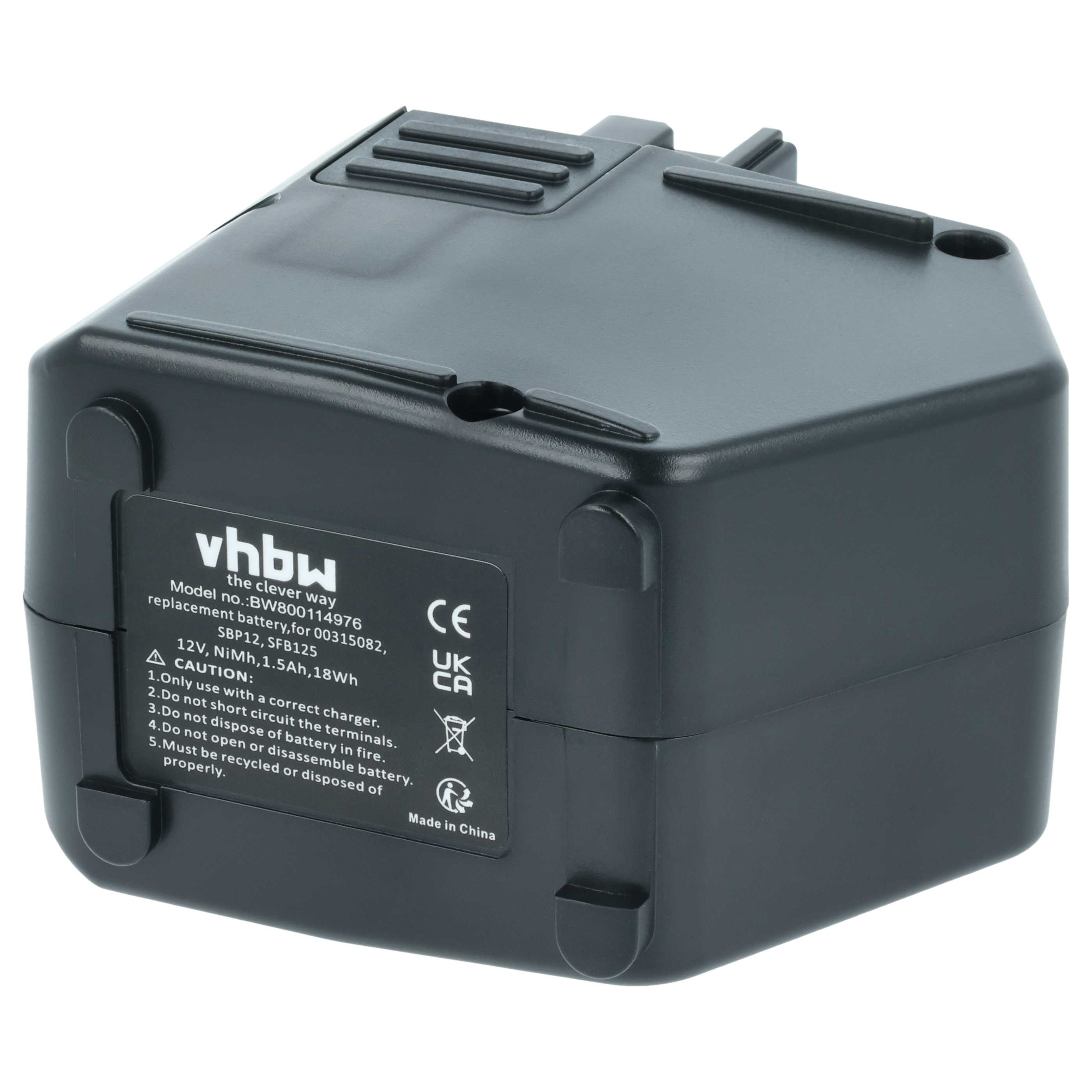 2x Battery replaces Hilti SFB105, SBP12, SFB125, SFB121, 00315082 Electric Power Tool - 1500 mAh, 12 V, NiMH