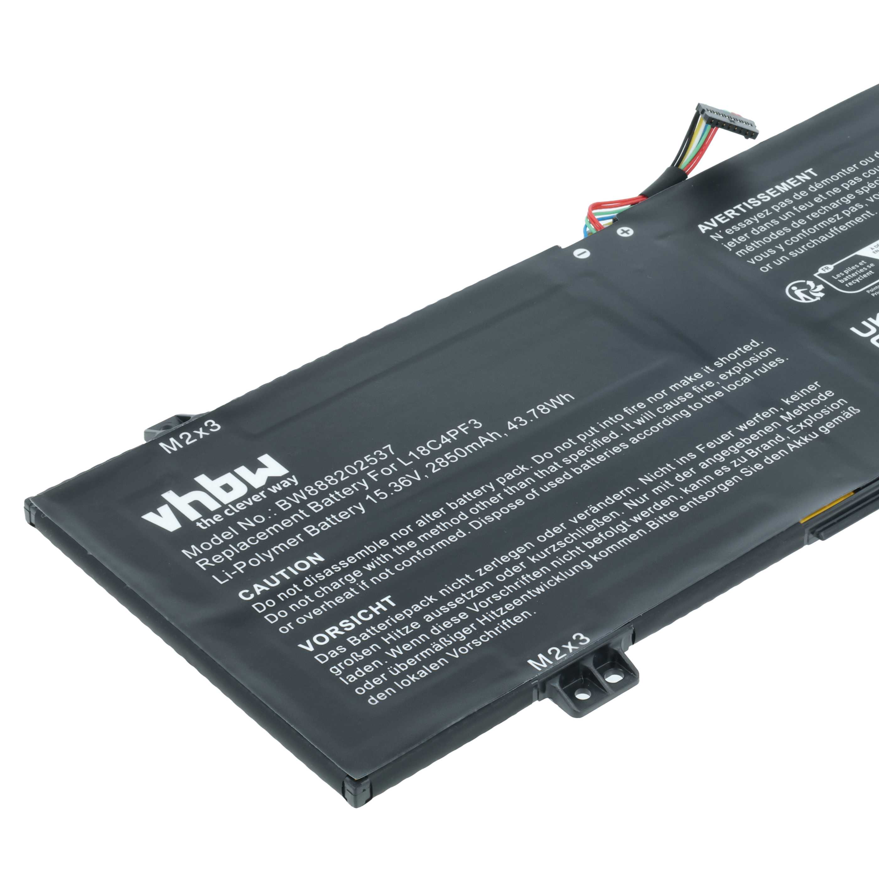 Batteria sostituisce Lenovo 5B10T09079, 5B10T09081, 5B10W67194 per notebook - 2850mAh 15,36V Li-Poly