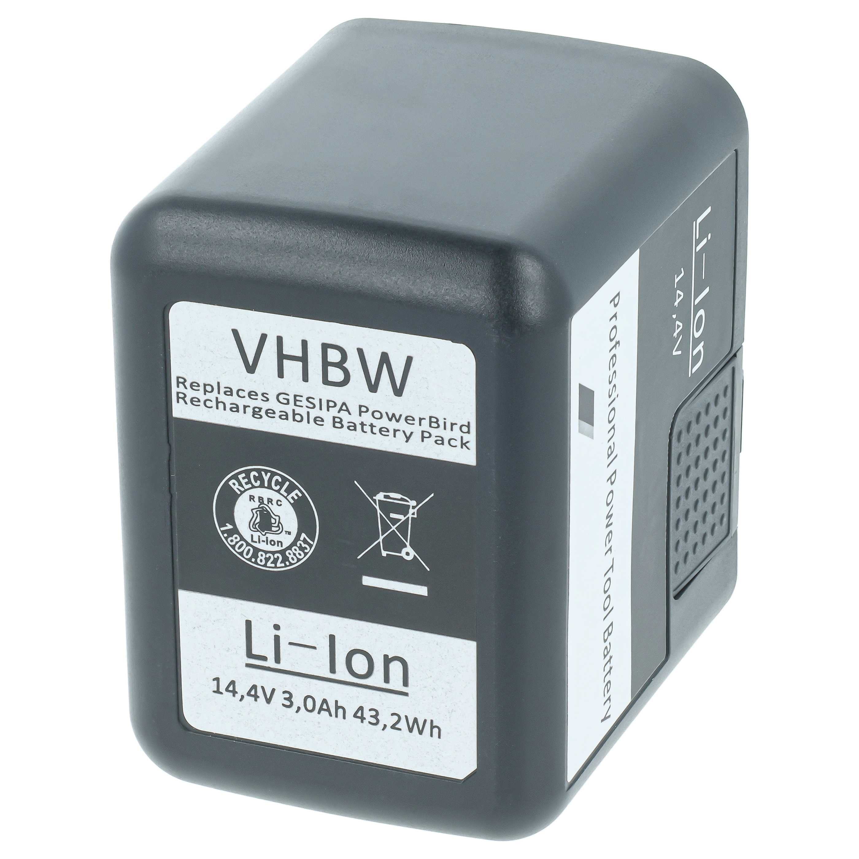 Batterie remplace Gesipa 7251045, 7251049 outil électrique Würth - 3Ah 14,4V Li-ion