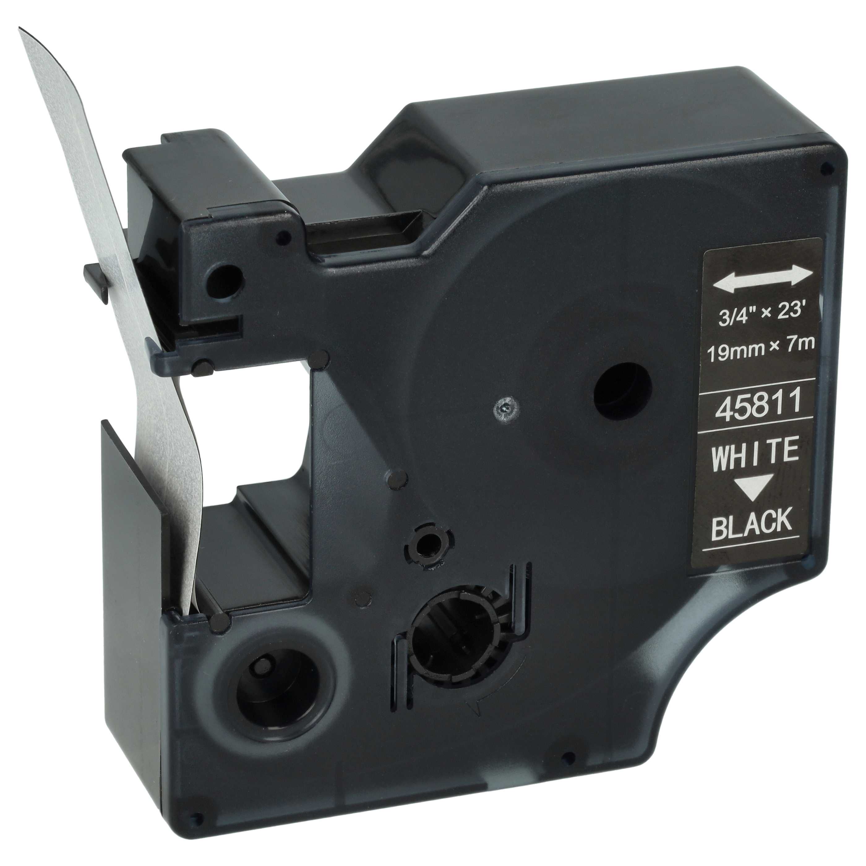 Label Tape replaces Dymo 45811, D1 - 19 mm White to Black