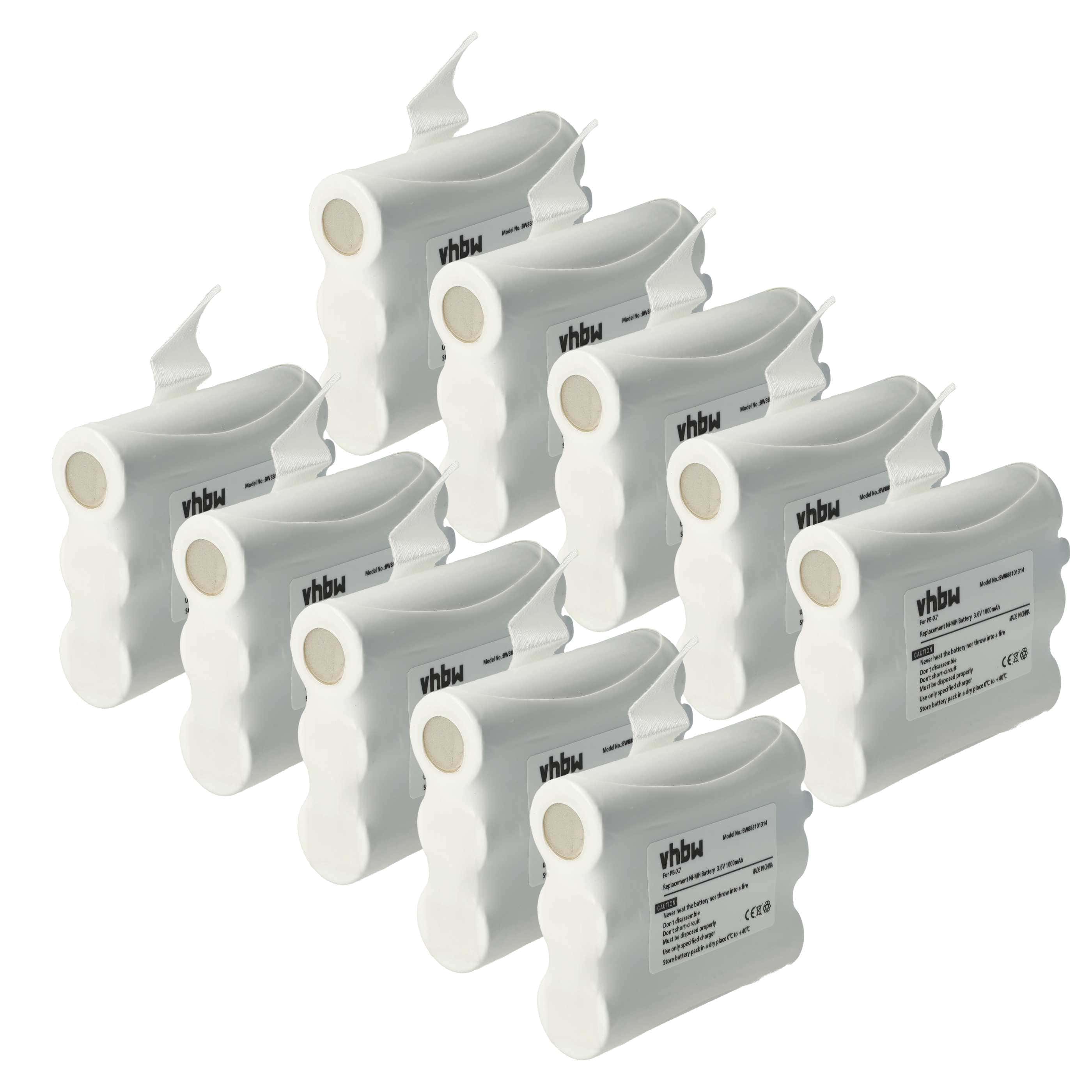 Radio 10x Battery replaces Midland PB-X7 - 1000 mAh 3.6 V NiMH
