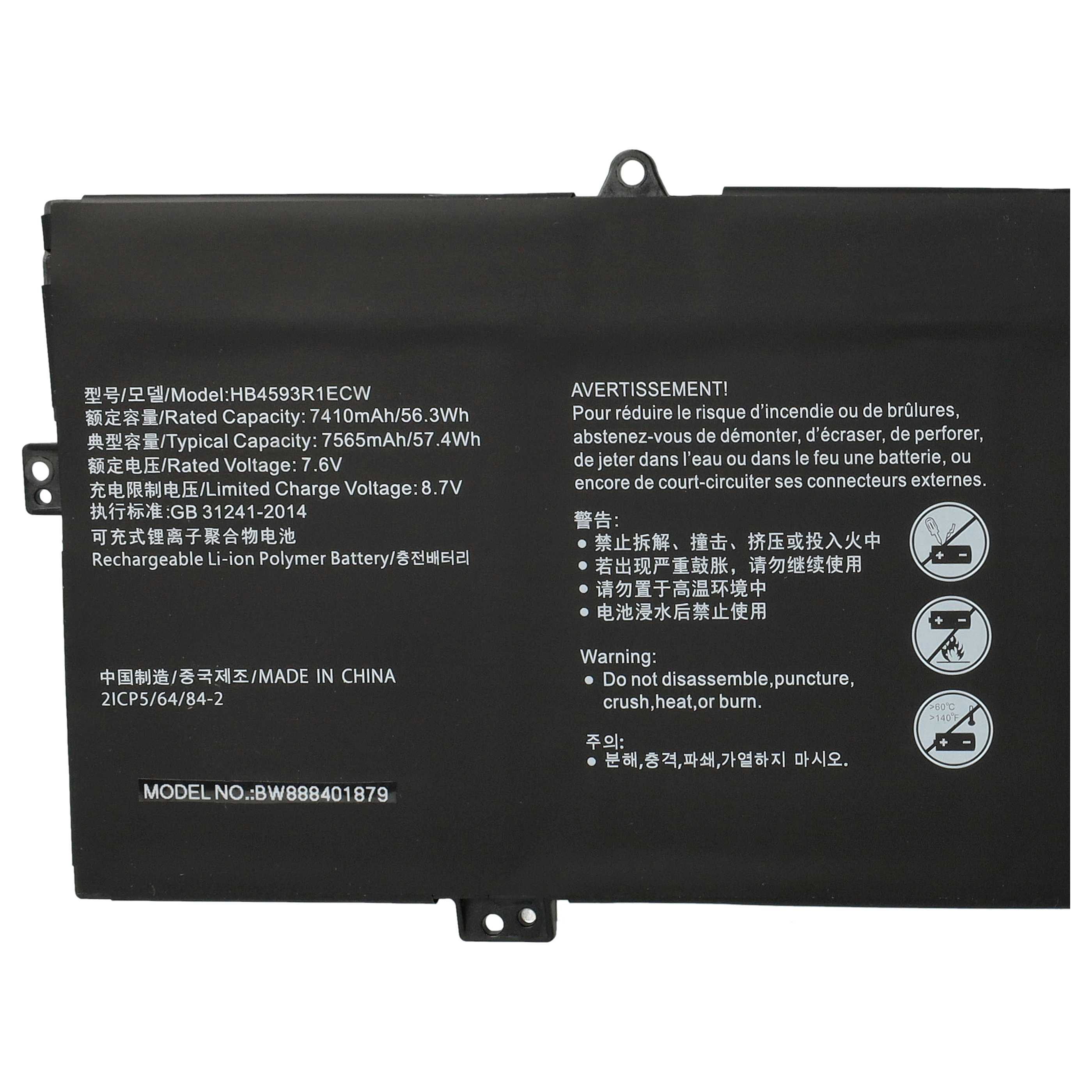 Akumulator do laptopa zamiennik Huawei HB4593R1ECW - 7410 mAh 7,6 V LiPo