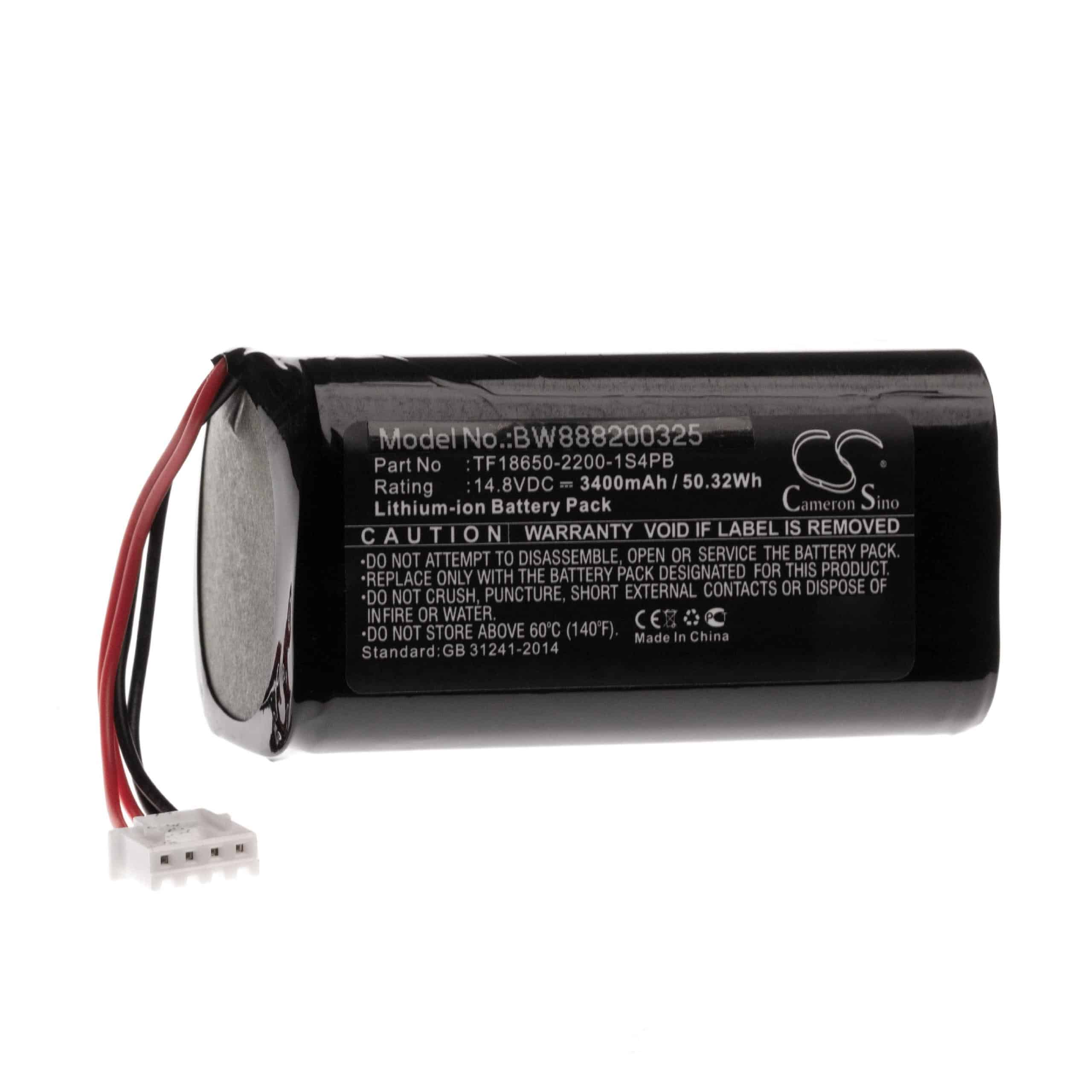 Batterie remplace Audio Pro TF18650-2200-1S4PB pour enceinte Audio Pro - 3400mAh 14,8V Li-ion