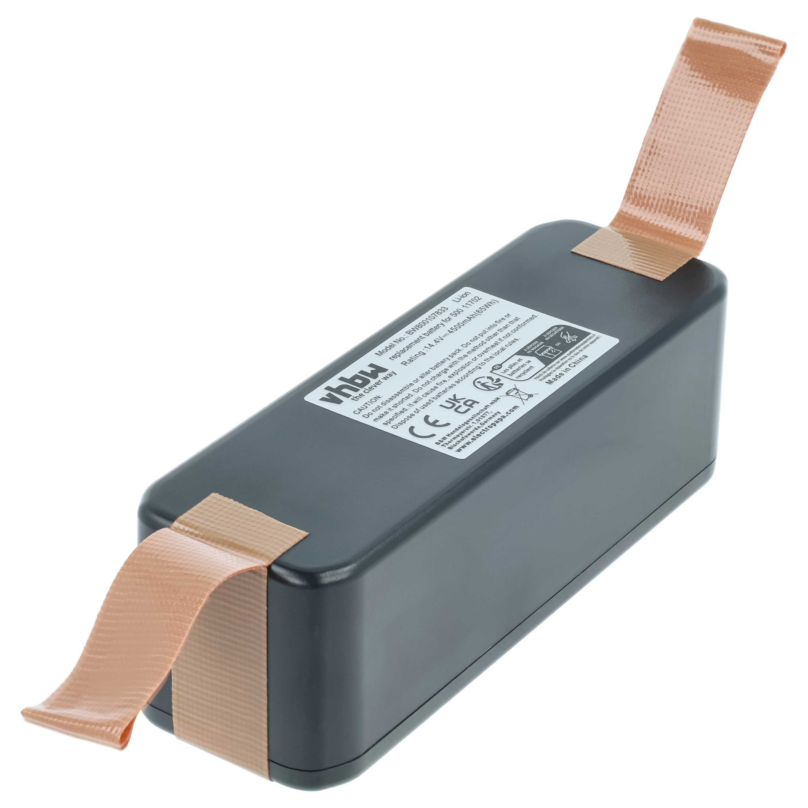 Batteria sostituisce 11702, 80501e, 80601, 68939, 80501, 4419696 per aspirapolvere - 4500mAh 14,4V Li-Ion
