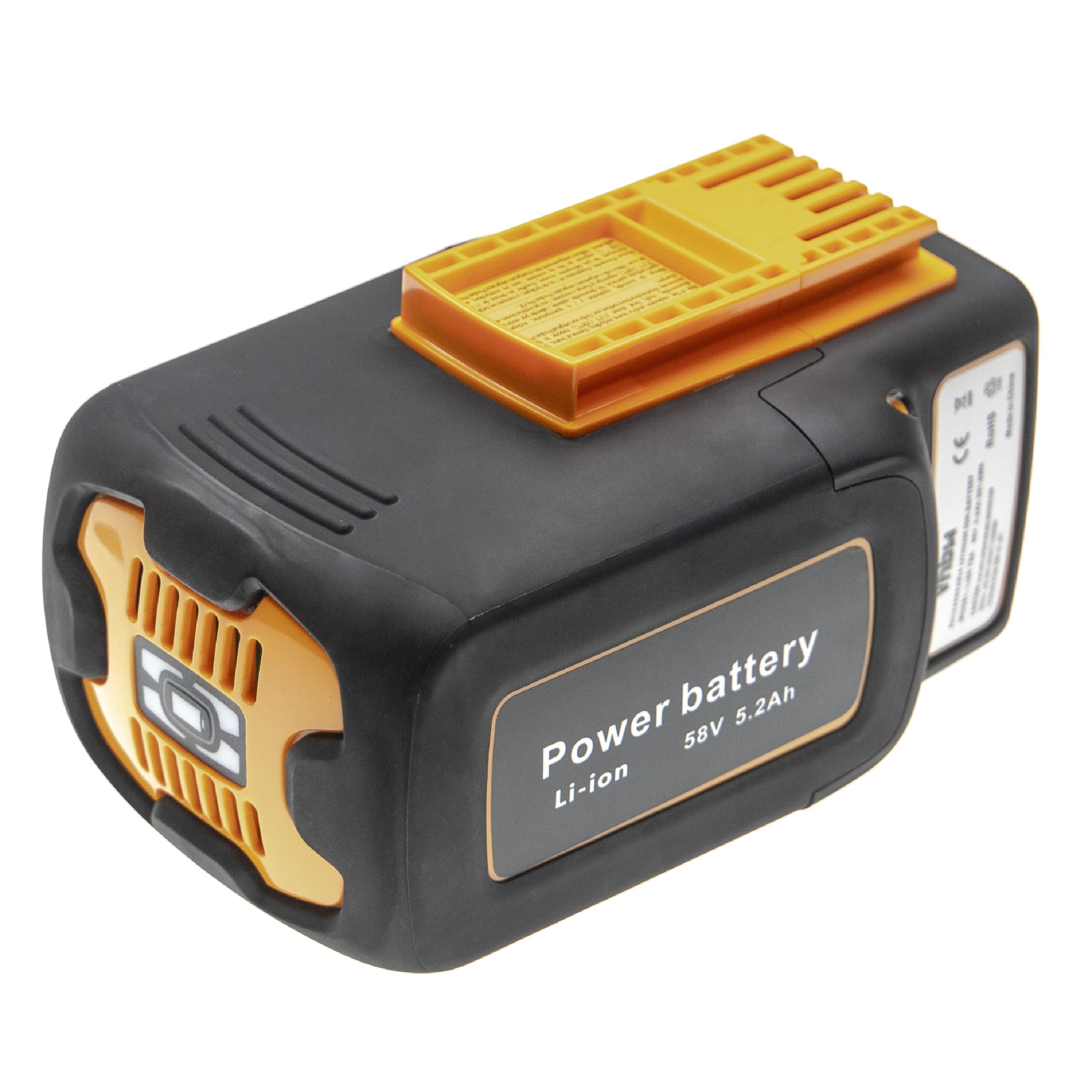 Batterie remplace McCulloch 59-09.238.03, 582611701, 590810401 pour outil électrique - 5200 mAh, 58 V, Li-ion